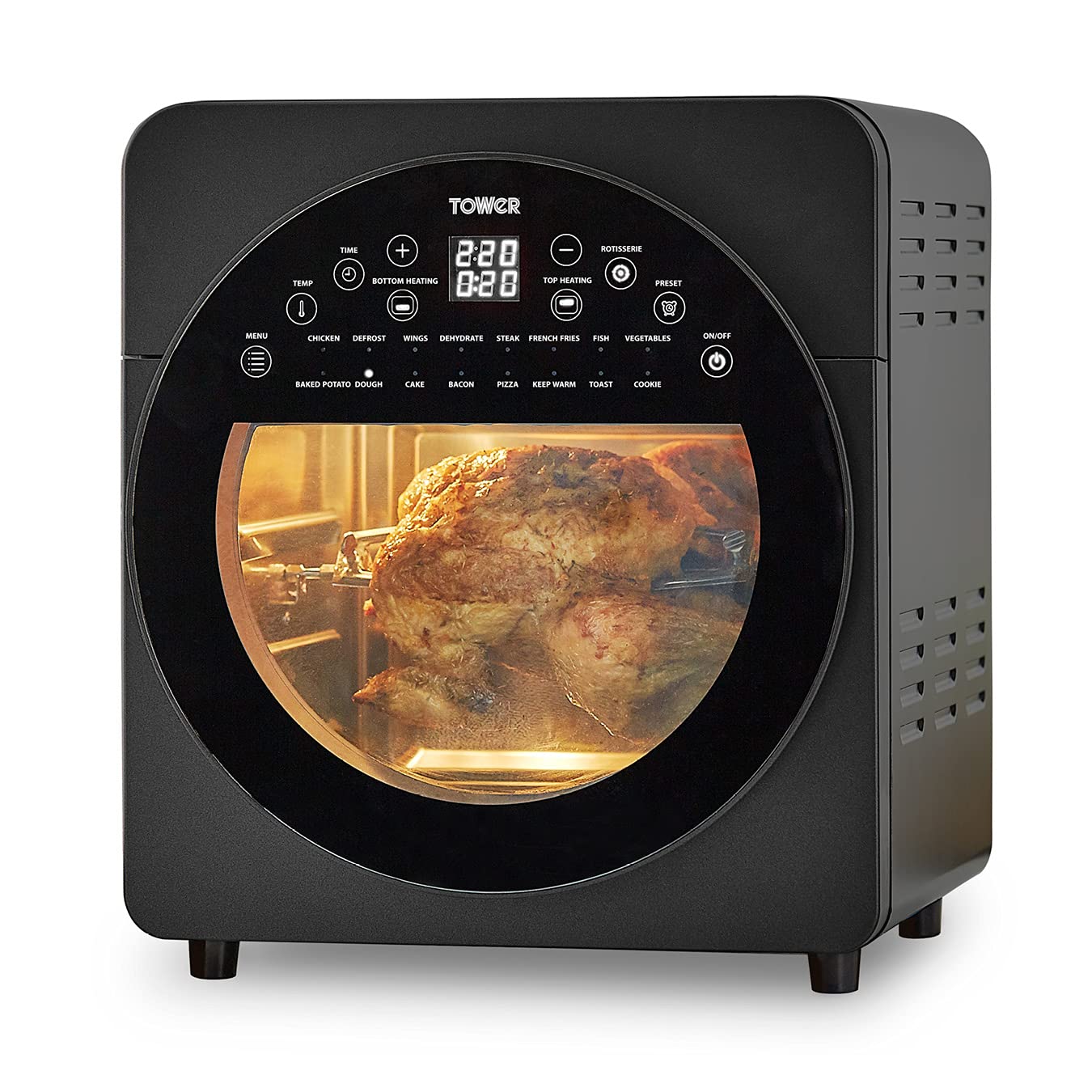 Tower T17102 Vortx Vizion Dual Compartment Air Fryer Oven with Digital Touch Panel, 11L, Black