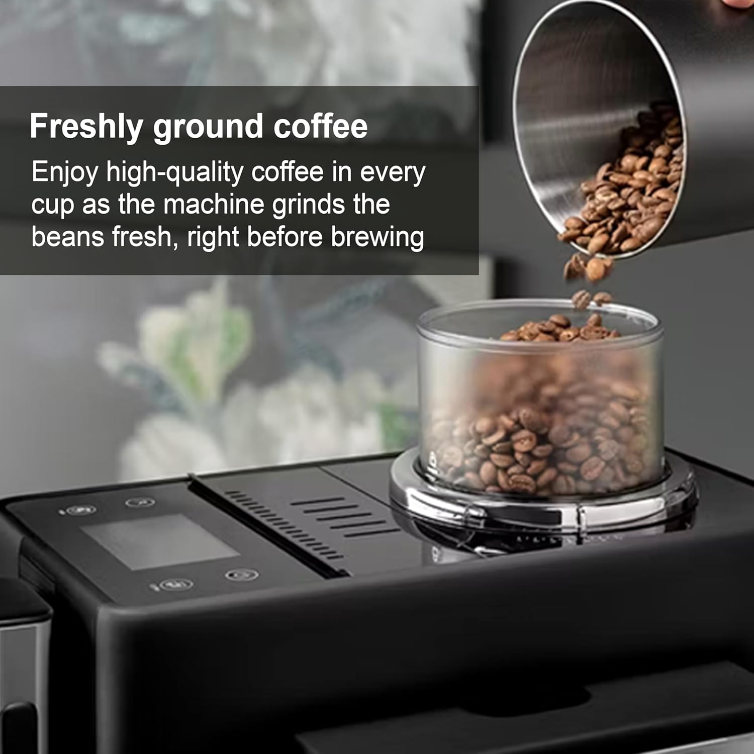 De'Longhi Rivelia EXAM440.55.B, Fully Automatic Coffee Machine with LatteCrema Hot, Automatic Milk Frother, Compact Size Bean to Cup Coffee Machine, 16 Recipes, Full Touch Colored Display, Black