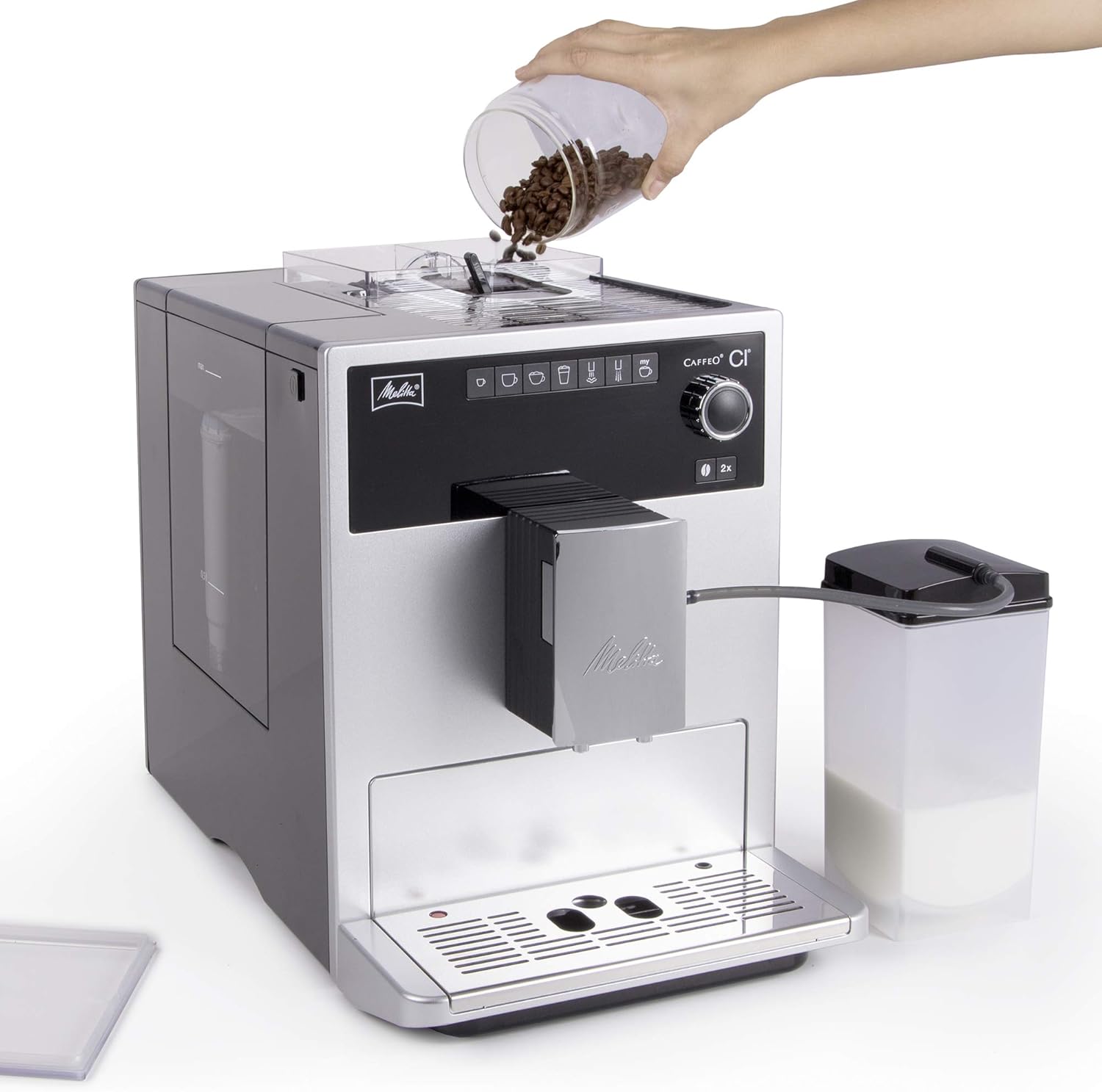 Melitta E970-101 Caffeo CI One-Touch Fully Automatic Coffee Maker with My Coffee Memory and Milk system - Silver