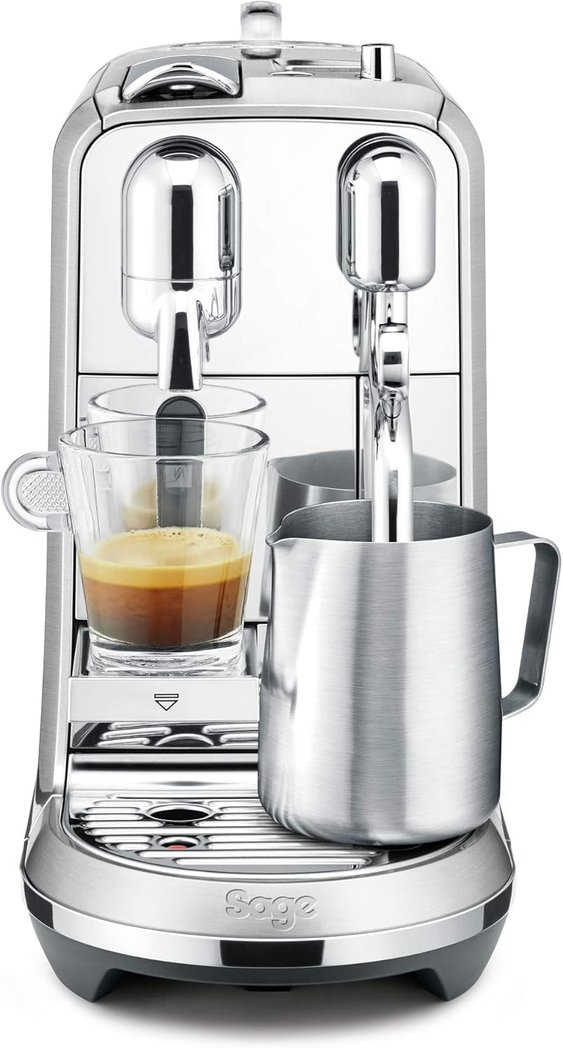 Nespresso Creatista Plus Automatic Pod coffee machine with milk frother wand for Espresso, Cappuccino & Flat White by Sage in Brushed Stainless Steel