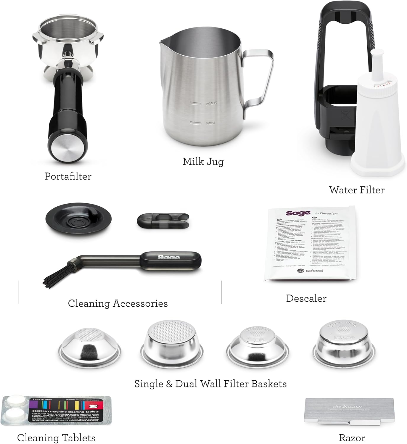 Sage - The Oracle Touch - Bean to Cup Coffee Machine with Grinder & Milk Frother - Fully Automatic Espresso Machine, Touch Screen, 5 Pre-sets - 2.5L Water Tank, 2400 W, Brushed Stainless Steel