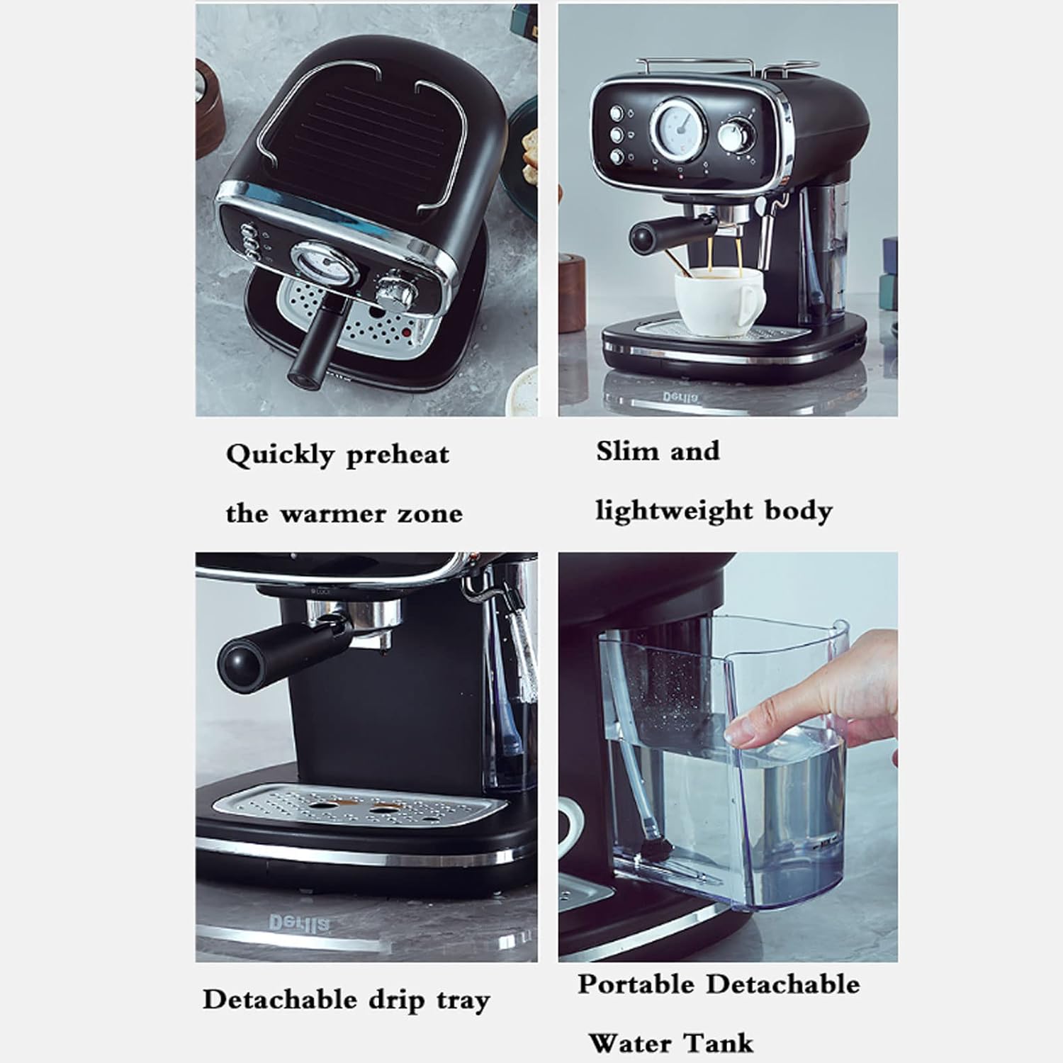 Espresso Machine 15 Bar Pump Pressure home small milk frother coffee machine,suitable for mocha cappuccino latte