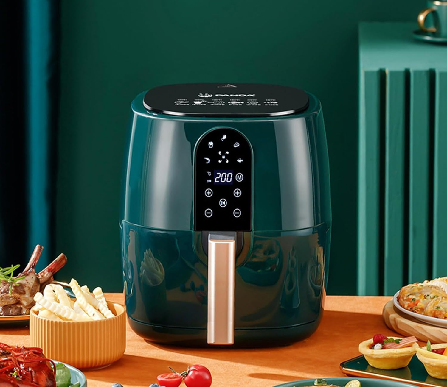 6L air fryer, household multi-functional inorganic fryer, touch screen operation,80-200℃(Roze)