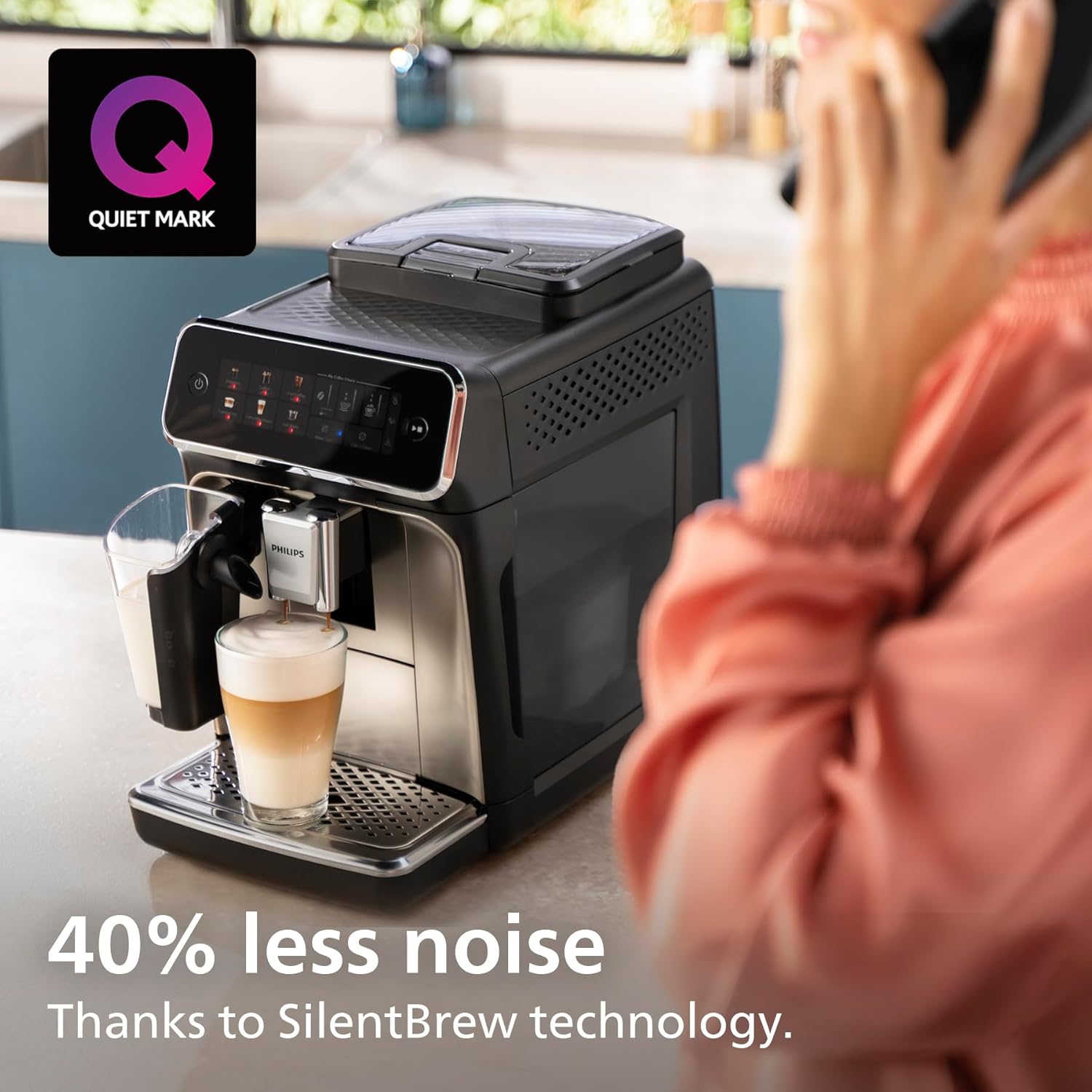 Philips 3300 Series Bean to Cup Coffee Machine – 6 Hot & Iced drinks, LatteGo Milk Frother, Fastest-to-Clean, 40% Quieter, Ceramic Grinder, Fully Automatic Espresso & Cappuccino maker – EP3347/90