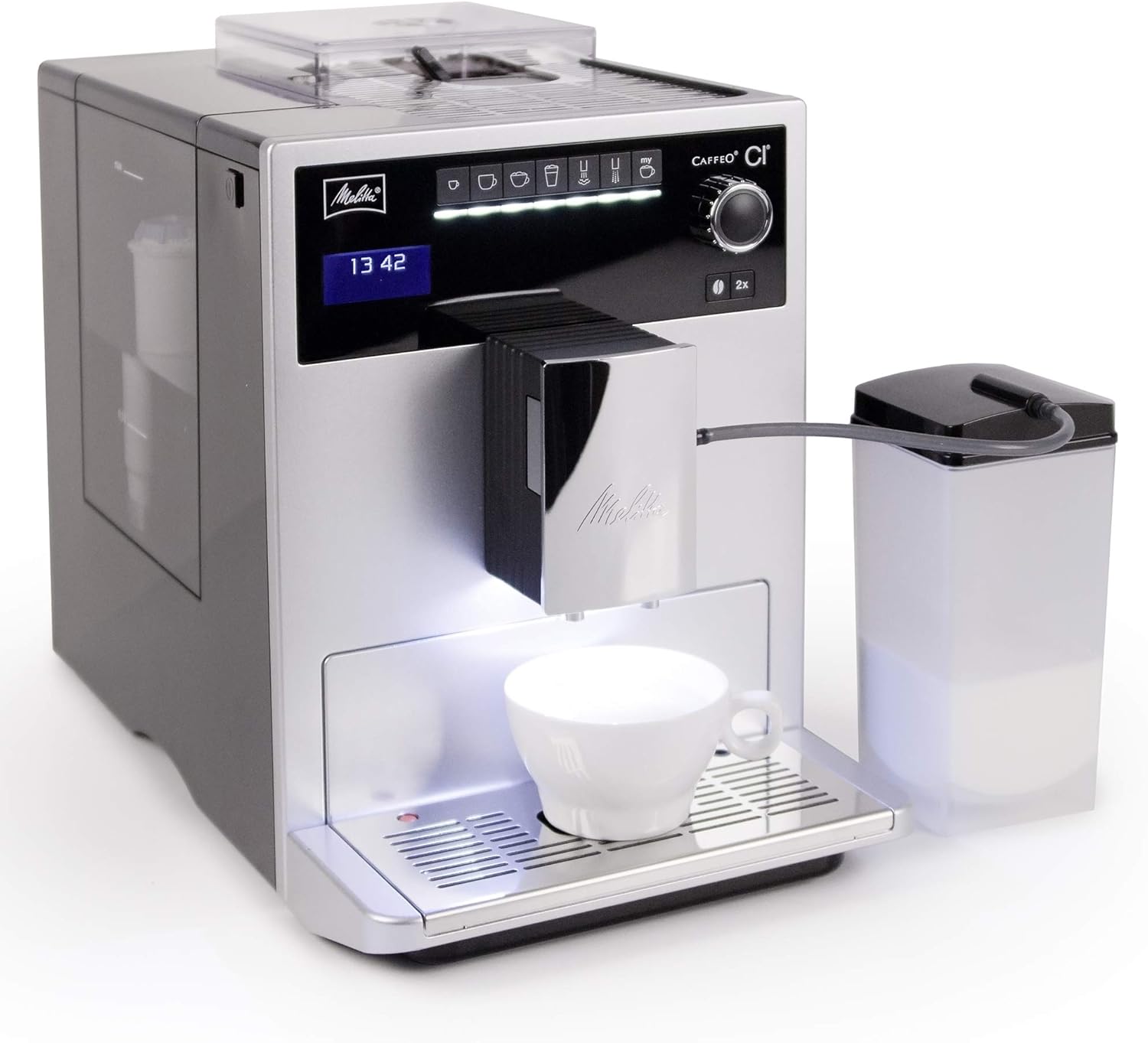 Melitta E970-101 Caffeo CI One-Touch Fully Automatic Coffee Maker with My Coffee Memory and Milk system - Silver