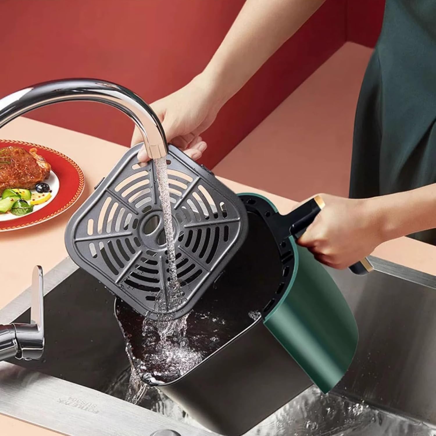 Air fryer household 12L large capacity visual multifunction oven, touch screen, removable basket, maximum temperature 200 ° C