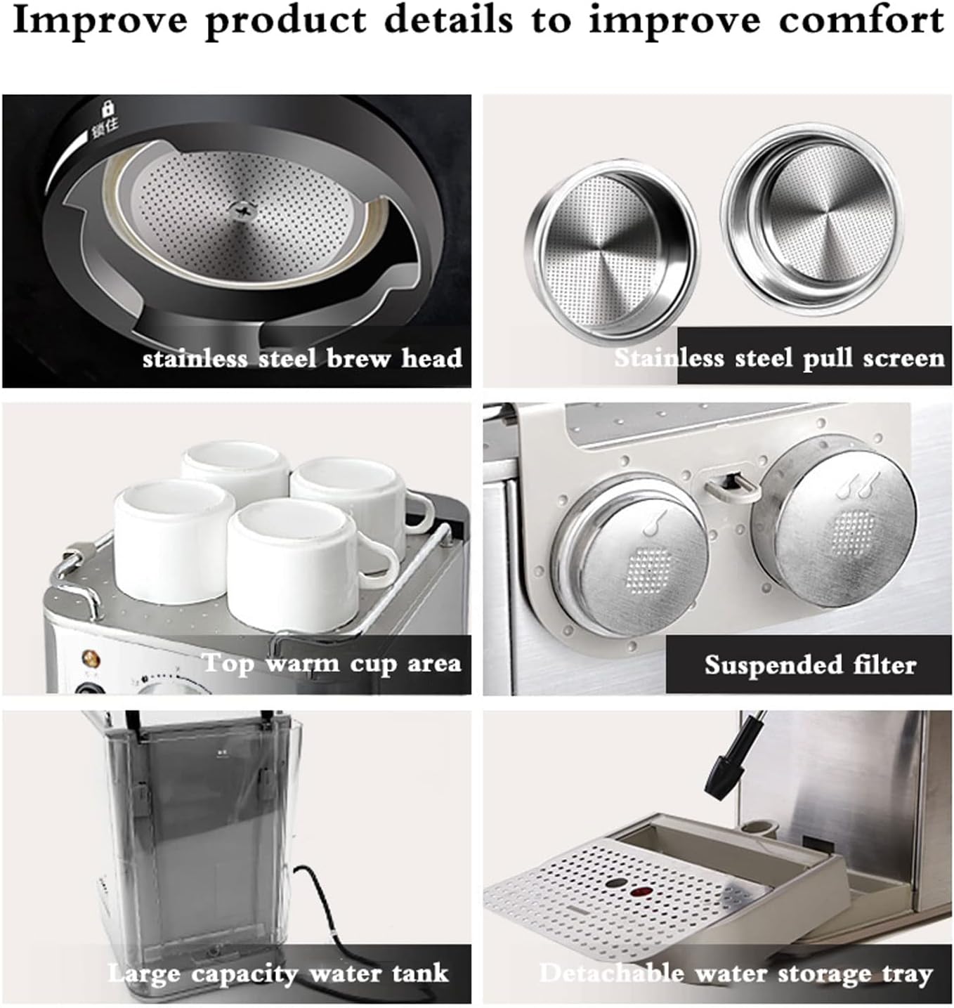 Fully Automatic Espresso Machine milk froth coffee machine, 19Bar pressure, suitable for cappuccino mocha latte