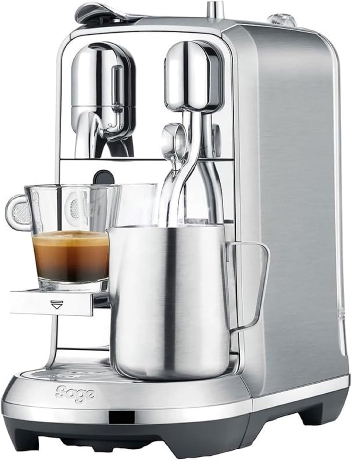Nespresso Creatista Plus Automatic Pod coffee machine with milk frother wand for Espresso, Cappuccino & Flat White by Sage in Brushed Stainless Steel