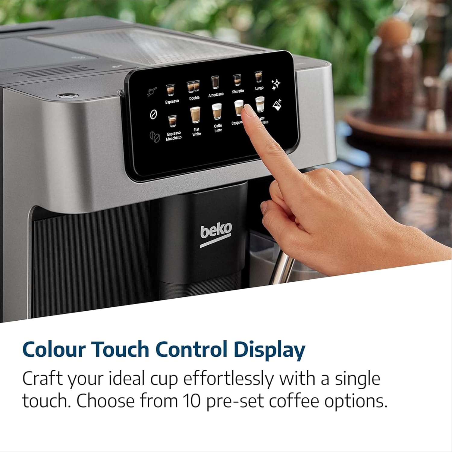 Beko Bean to Cup Coffee Espresso Machine CaffeExperto CEG7304X | Milk Jug | Colour Touch Screen Panel | 19 Bar Pressure, 2 Coffee Nozzles | Fully Automatic, Silver