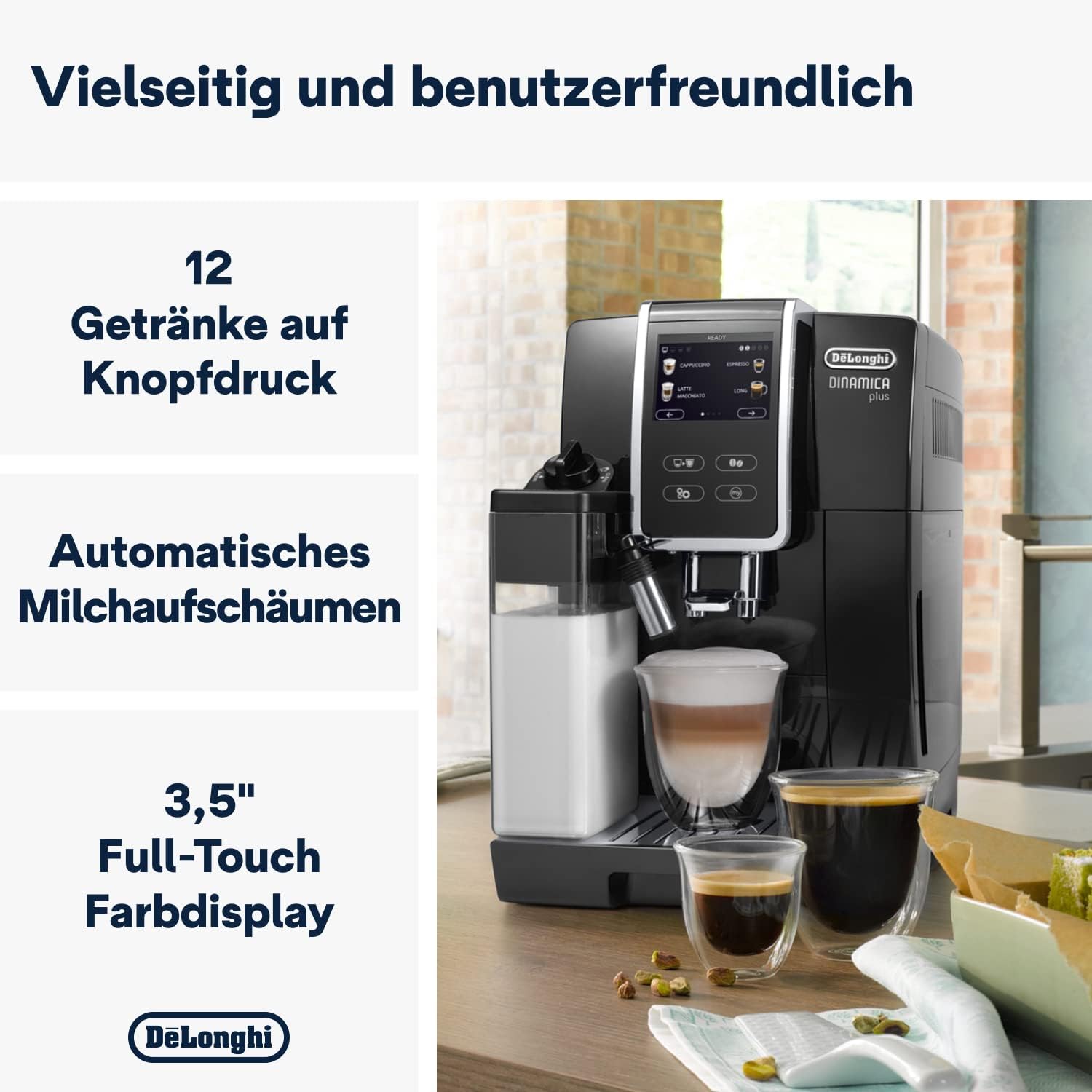 DeLonghi Dinamica Plus ECAM370.70.B Fully-auto Combi coffee maker 1.8 L