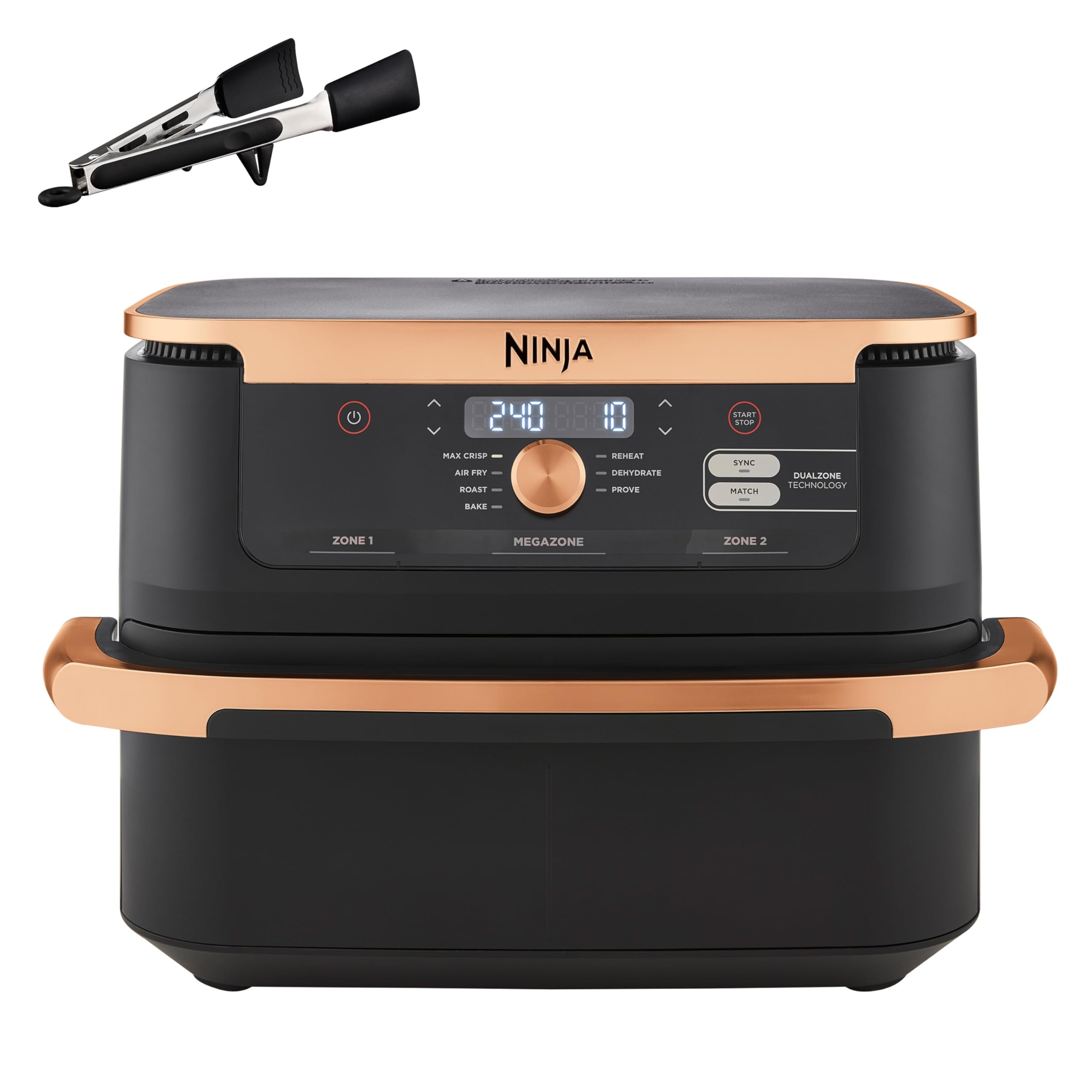 Ninja Foodi FlexDrawer Air Fryer, Dual Zone with Removable Divider, Large 10.4L Drawer, 7-in-1, Air-Fryer Uses No Oil, Air Fry, Roast, Bake, Max Crisp, Non-Stick Dishwasher Safe Parts, Black AF500UK