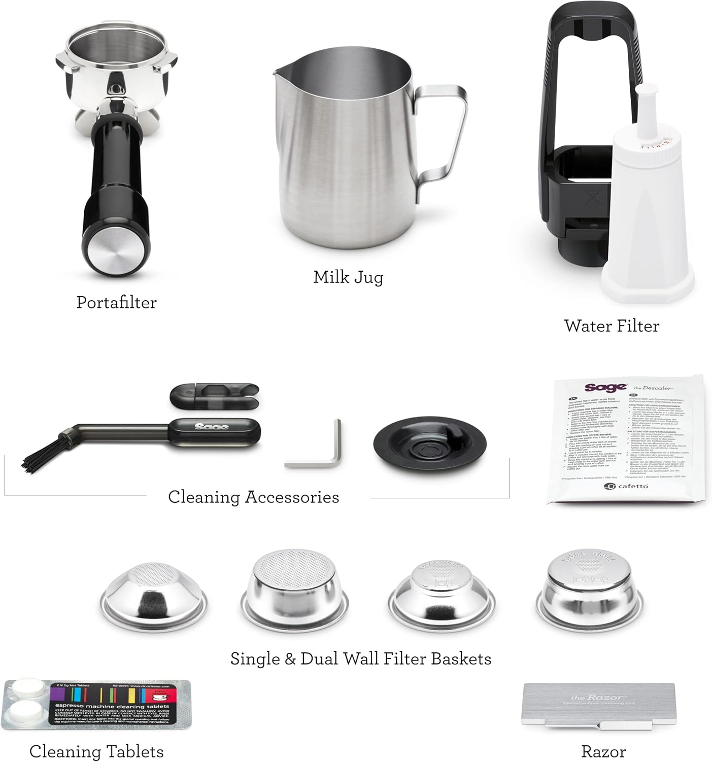 Sage - The Barista Express Impress - Bean to Cup Coffee Machine with Grinder and Milk Frother, 9 bar, PID Temperature Control, 1850 W, Cappucino, Espresso Maker,With Milk Jug, Brushed Stainless Steel