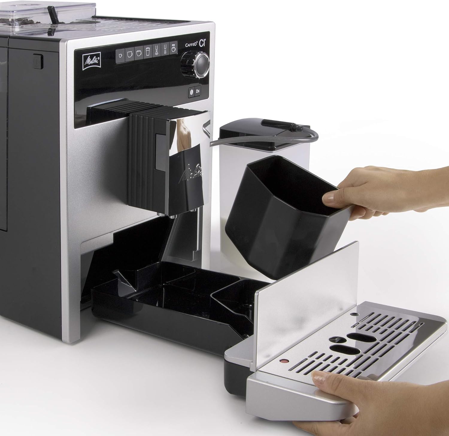 Melitta E970-101 Caffeo CI One-Touch Fully Automatic Coffee Maker with My Coffee Memory and Milk system - Silver