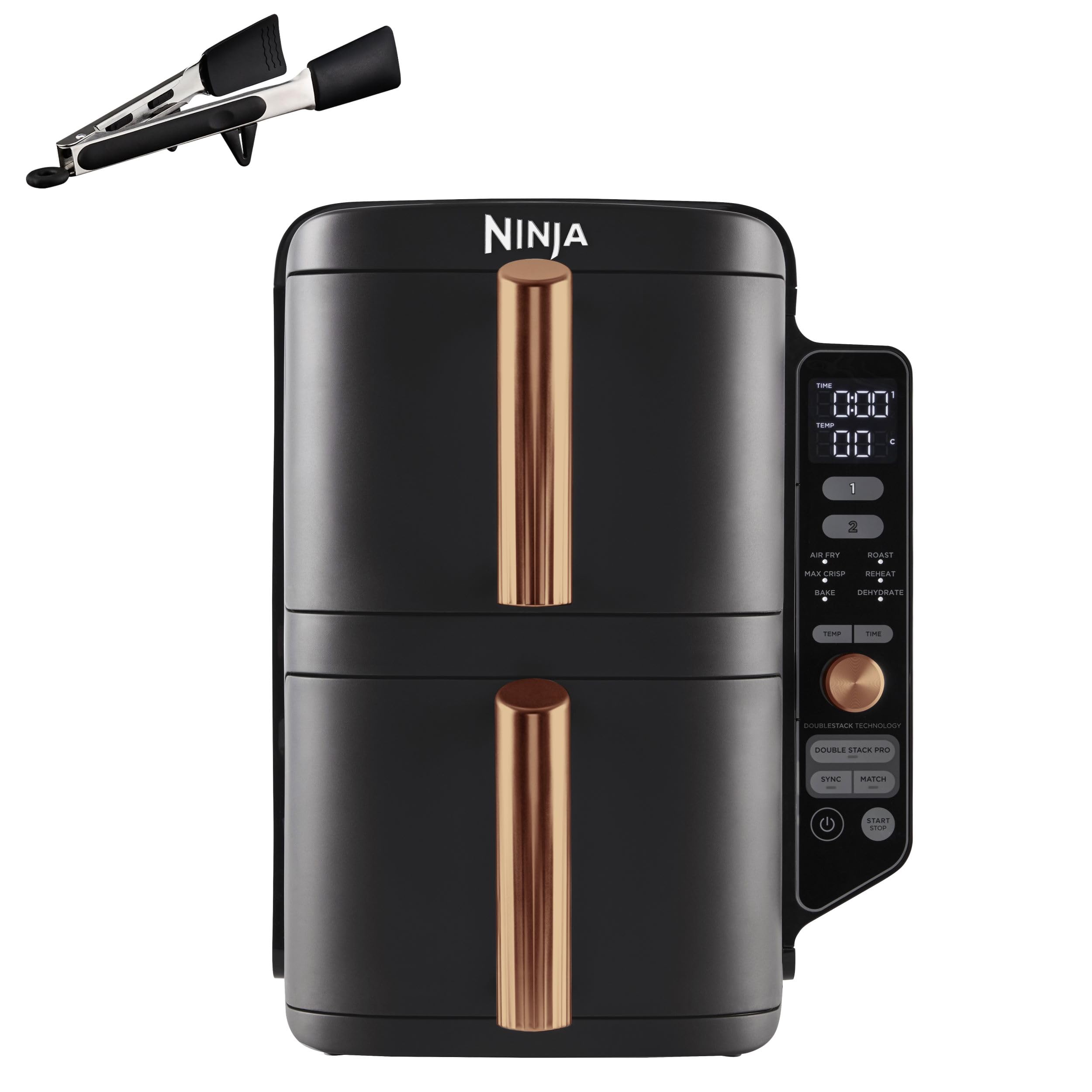 Ninja Foodi FlexDrawer Air Fryer, Dual Zone with Removable Divider, Large 10.4L Drawer, 7-in-1, Air-Fryer Uses No Oil, Air Fry, Roast, Bake, Max Crisp, Non-Stick Dishwasher Safe Parts, Black AF500UK
