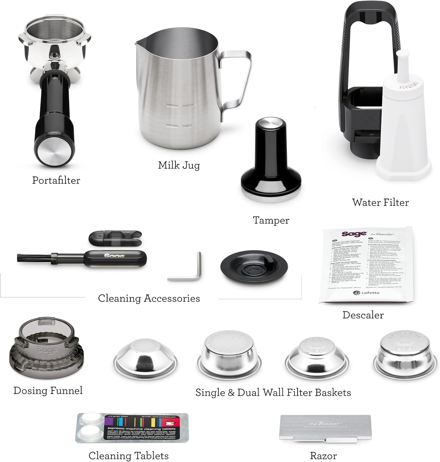 Sage - The Barista Pro, Bean to Cup Coffee Machine with Grinder and Milk Frother, Brushed Stainless Steel