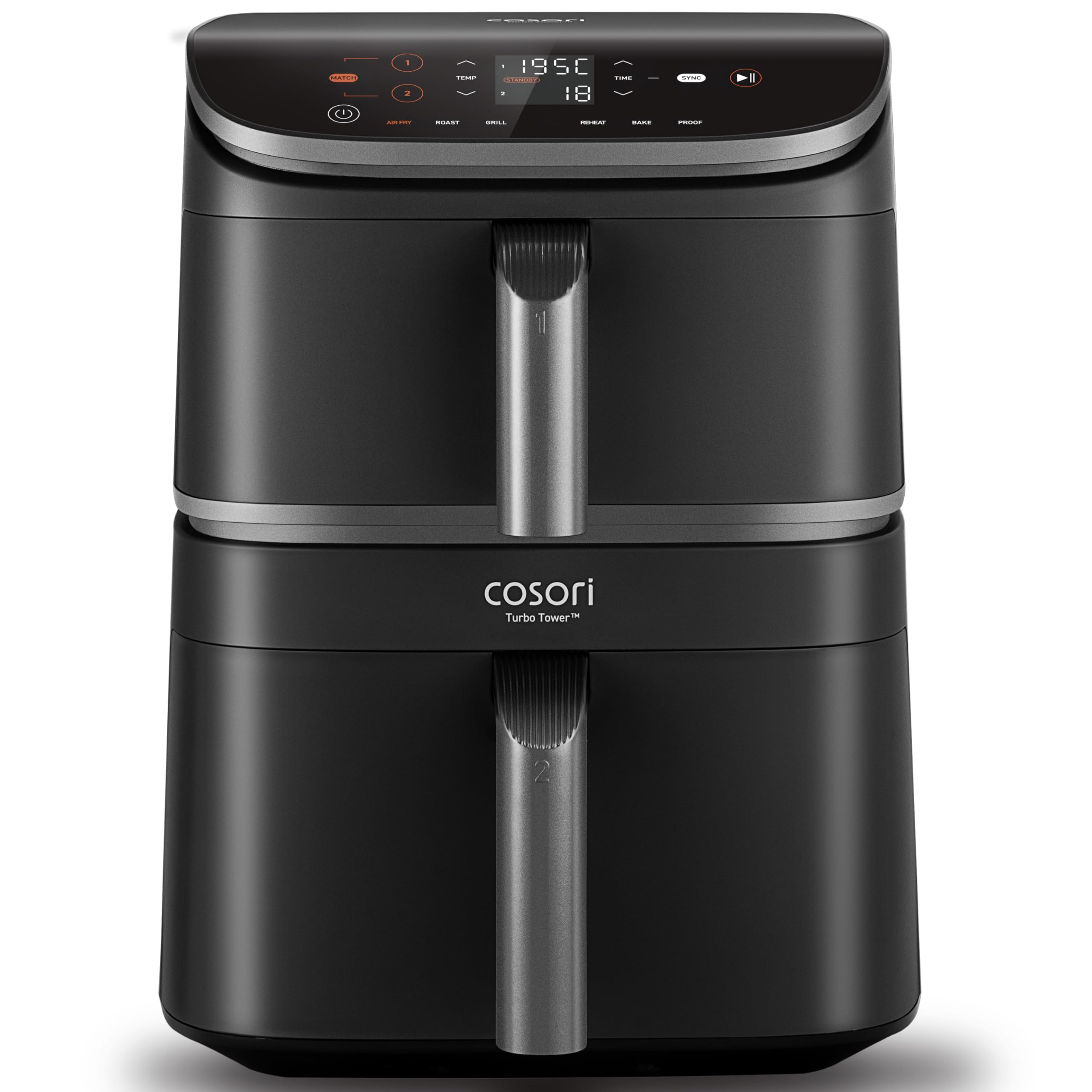 COSORI Air Fryer TurboBlaze, 6L Compact Design, 9 Functions with 5 Auto Fan Speeds Airflow System, Fast and Energy Saving, 30โ to 230โ, Quiet, 110+ Recipes, Oil Free, Non-stick, Dishwasher Safe