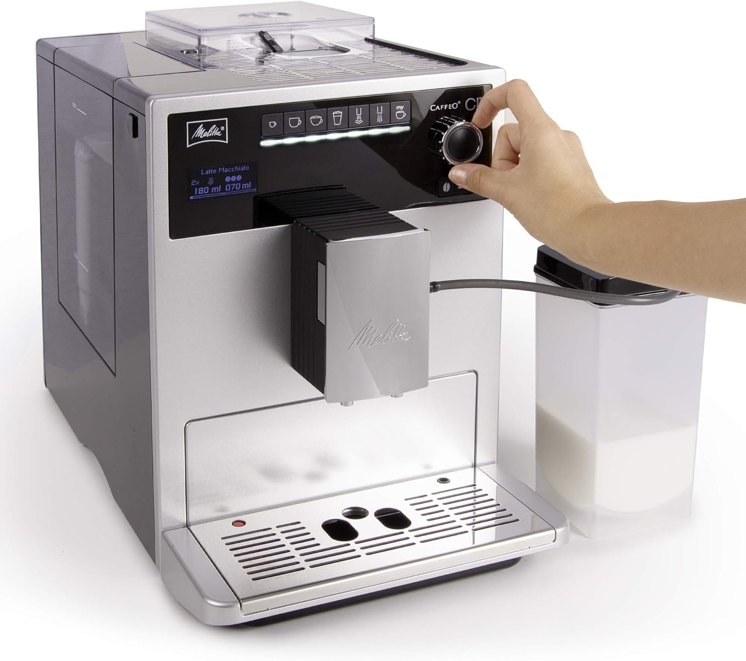 Melitta E970-101 Caffeo CI One-Touch Fully Automatic Coffee Maker with My Coffee Memory and Milk system - Silver