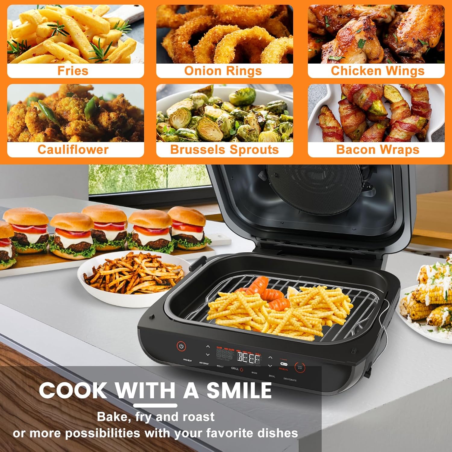 Air Fryer Rack for Ninja Foodi Smart XLAir Fryer Countertop Oven, 13.4''*13.4'' Stainless Steel Air Fryer Accessories Roasting Steamer Grill Racks Baking Tray,Dishwasher Safe