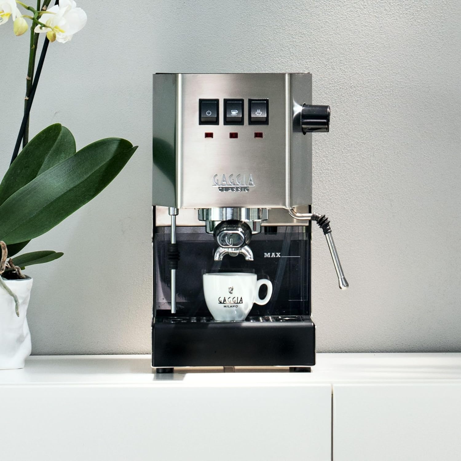 Gaggia Classic Evo Pro Manual Espresso Coffee Machine, Stainless Steel