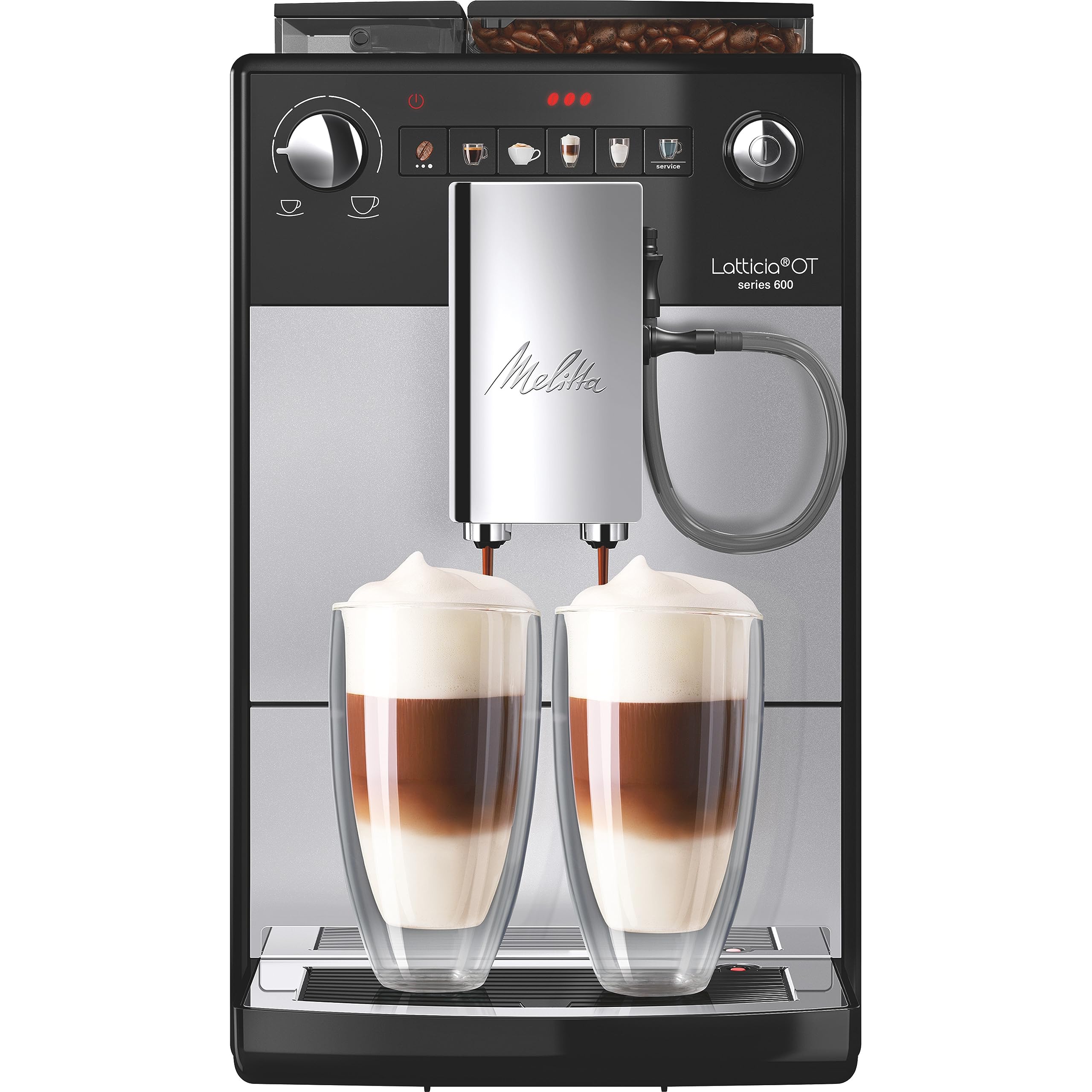 Melitta Bean-to-Cup Coffee Machine, Latticia OT, Colour: Frosted Black, F300-100