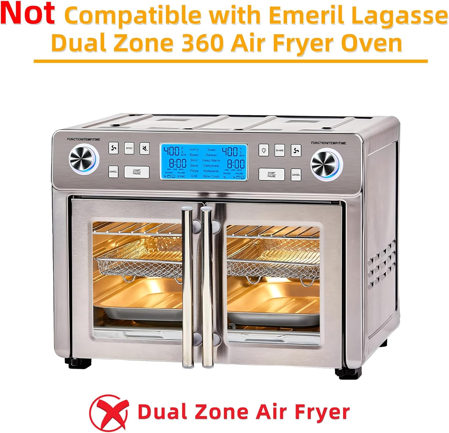 Air Fryer Accessories for Emeril Lagasse 26 Qt Extra Large, Emeril Lagasse Air Fryer Basket and Pans for Oven with 100Pcs Disposable Parchment Paper, 4Pcs Reusable Teflon Mat