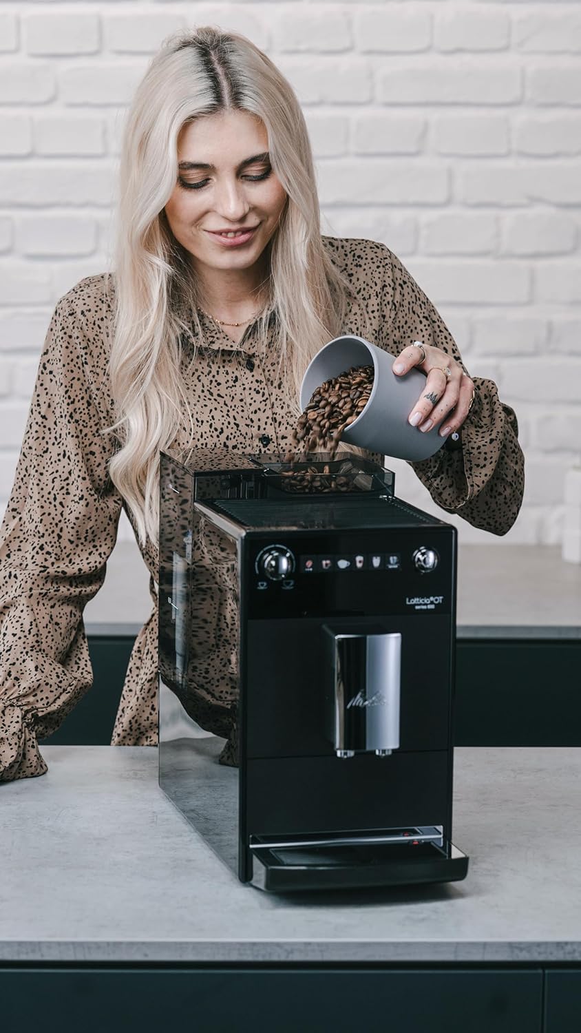 Melitta Bean-to-Cup Coffee Machine, Latticia OT, Colour: Frosted Black, F300-100
