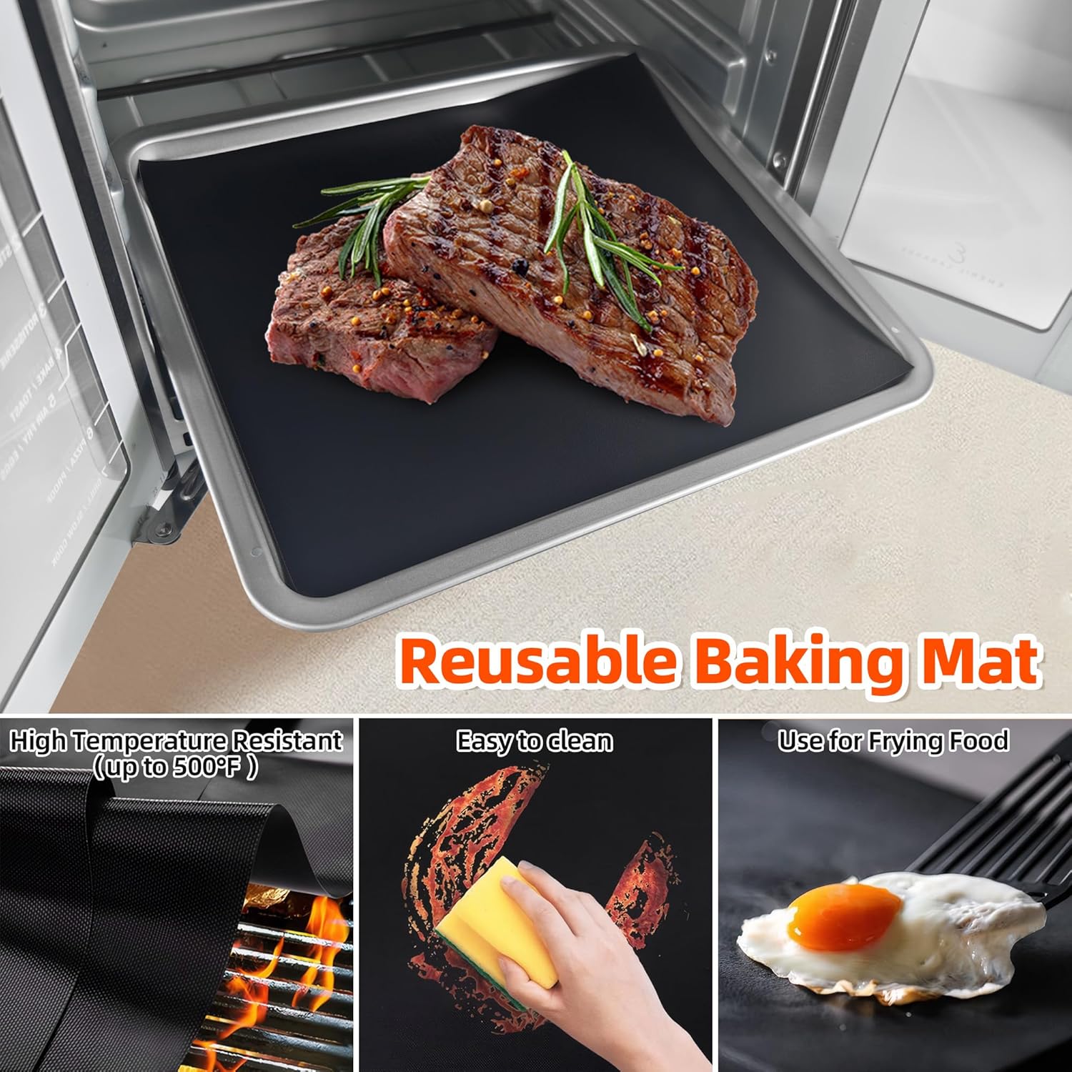 SIUDANGKA Emeril Lagasse 26 Qt Extra Large Air Fryer Accessories Baking Pans Set with Air Fryer Basket, Parchment Paper, Teflon Mats, Large Non-stick Metal Bakeware