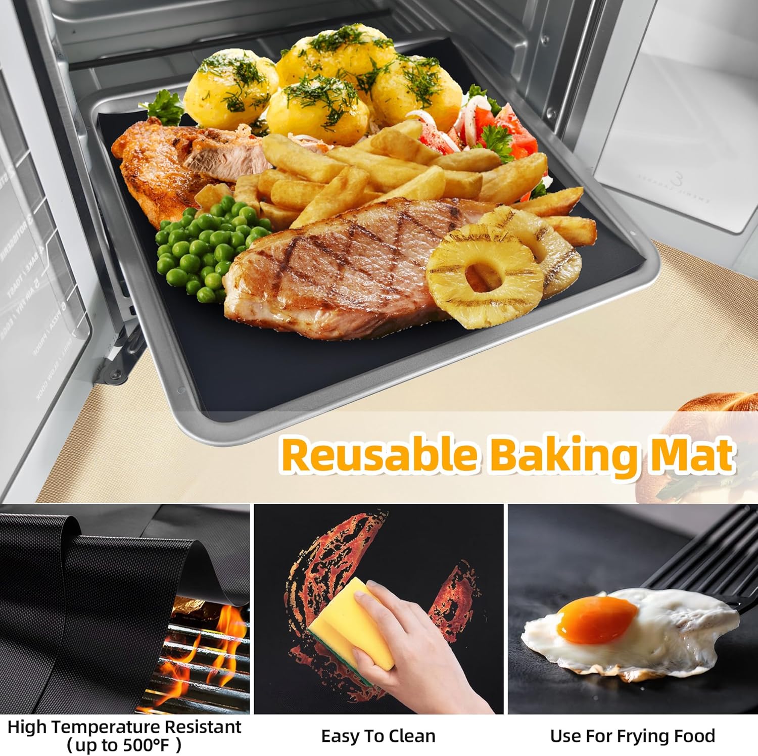Air Fryer Accessories for Emeril Lagasse 26 Qt Extra Large, Emeril Lagasse Air Fryer Basket and Pans for Oven with 100Pcs Disposable Parchment Paper, 4Pcs Reusable Teflon Mat