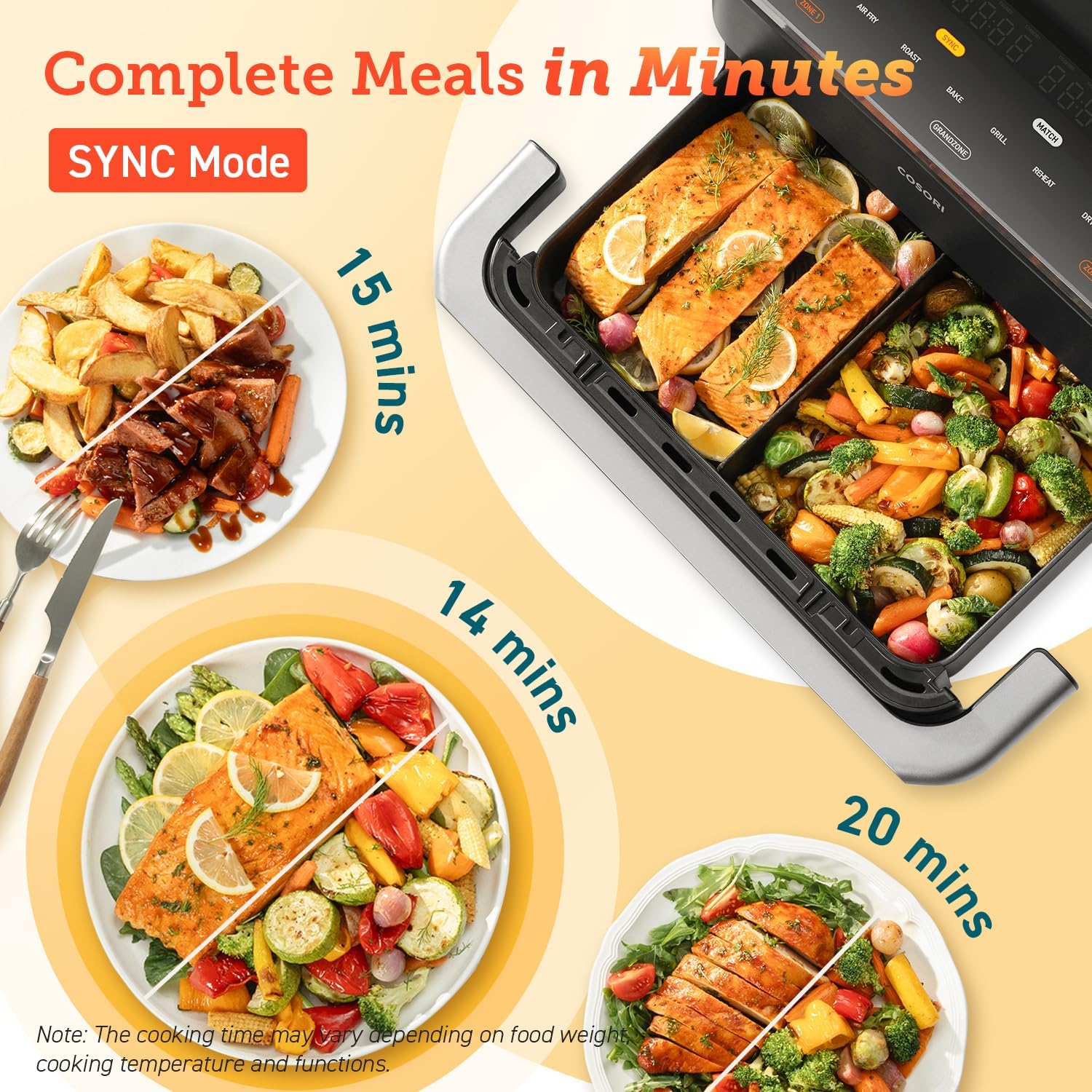 COSORI Dual Air Fryer TwinFry, 10L Flexible Capacity, Single & Double Zone Convertible, 4 Fast Heaters, Dual Blaze Tech with 8-in-1, Smart Air Fry, Roast, Bake, Dry, Energy Save, 70 App Recipes