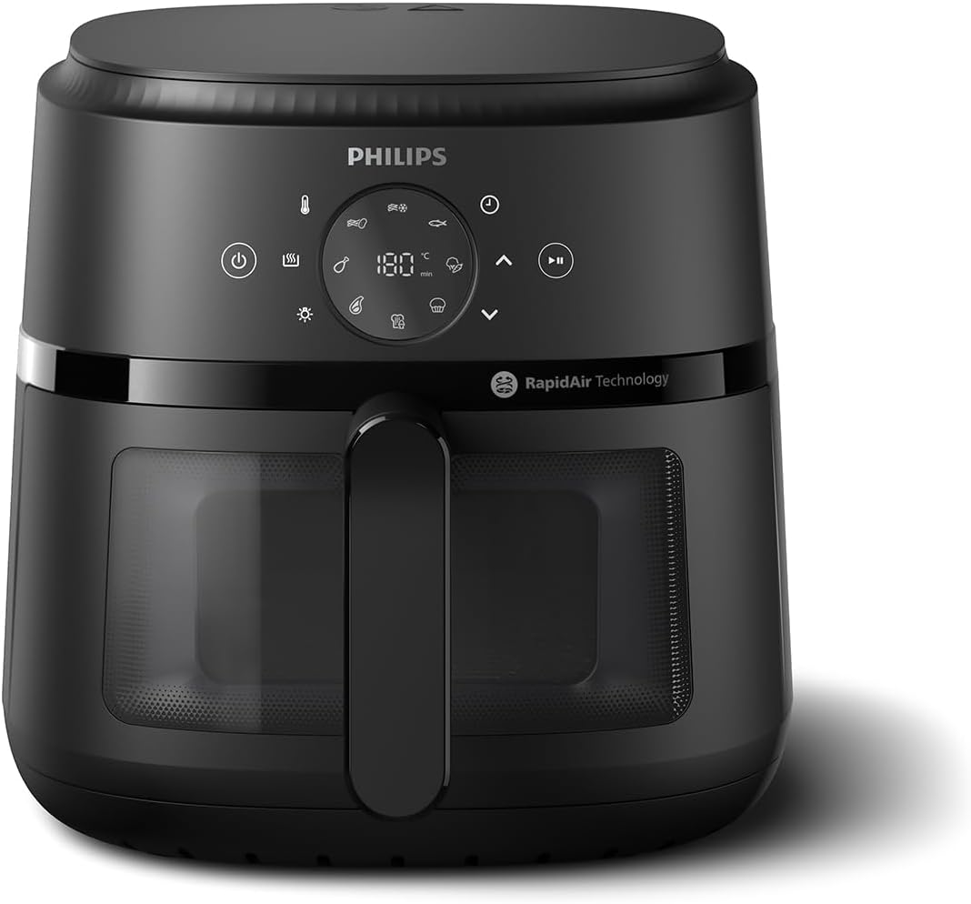 Philips Air Fryer 2000 Series 6.2L – Healthy Frying with RapidAir Technology, 13 Cooking Programs, Touchscreen, Viewing Window, Up to 90% Less Fat, Dishwasher Safe (NA230/09)