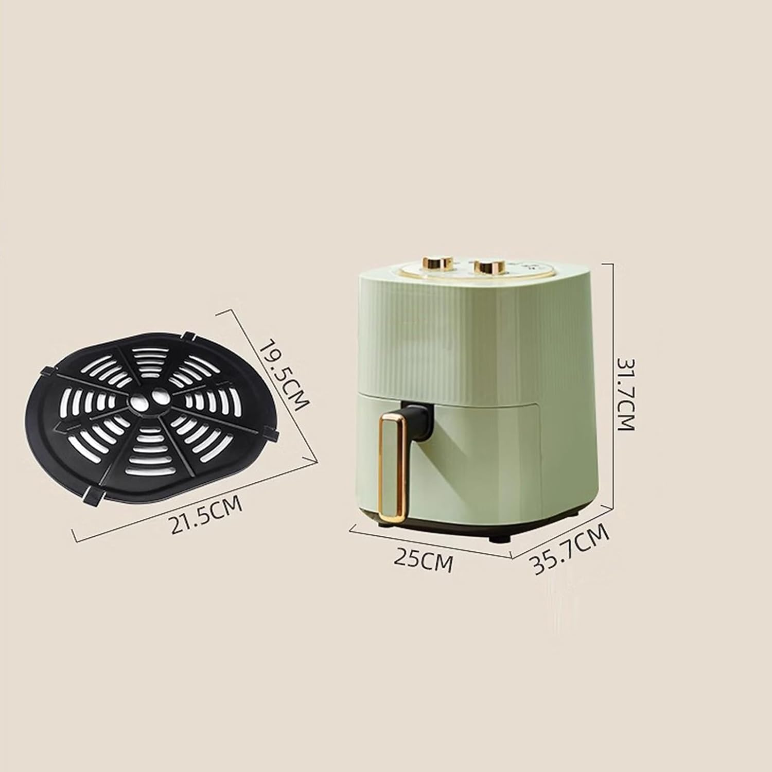 Household air fryer, multi-function oven, knob operating temperature/time, 1300W