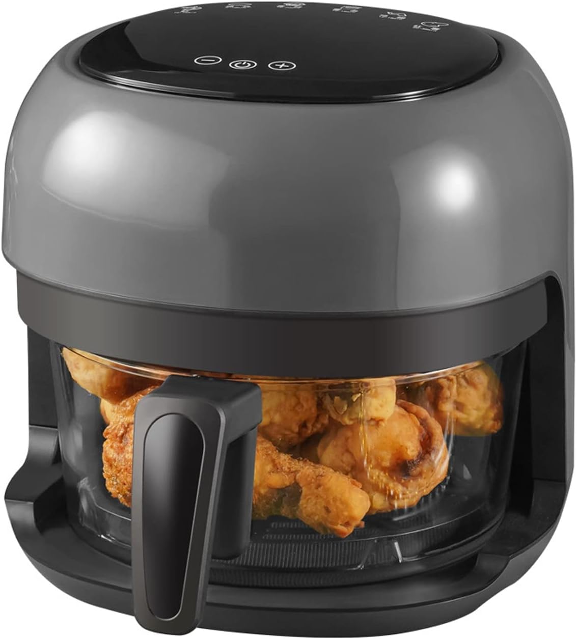 Air Fryer - 4L/3.6QT Multifunction Digital Touch Screen Electric Hot Oven Oilless Cooker, 60min Timing, 1200W Glass Bowl Air Fryer with 6 Presets, Visualization Window