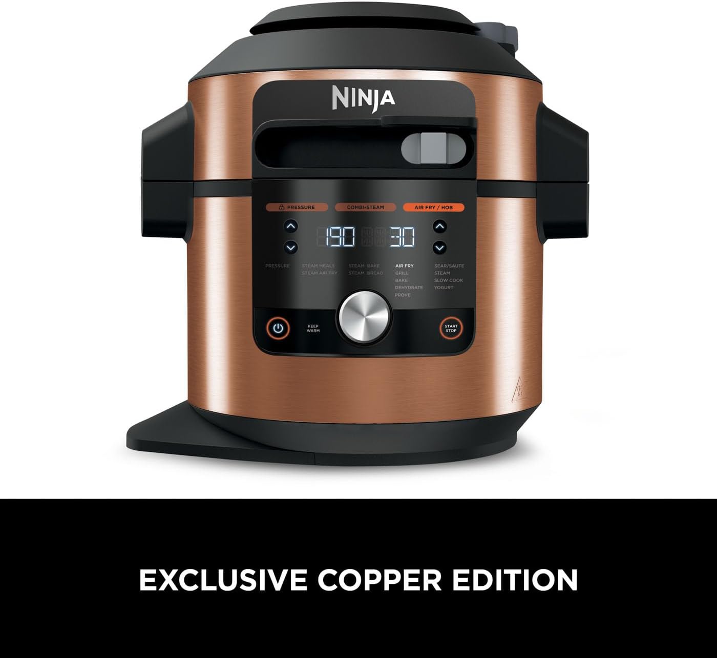 Ninja Foodi MAX 14-in-1 SmartLid Multi Cooker, 7.5L Electric Pressure Cooker & Air Fryer, Combi-Steam, Slow Cook, Bake, Grill, Copper/Black Amazon Exclusive OL650UKCP