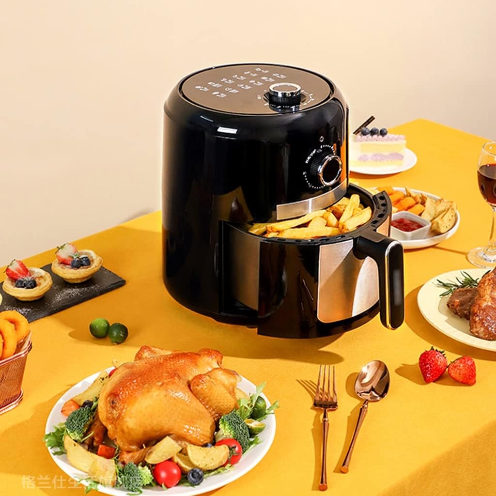 Home 4L Air Fryer Smart Multifunctional Fryer Fully Automatic French Fry Maker Electric Fryer Kitchen Appliances (Black 26 x 30.5 cm) (Black 26 x 30.5 cm) (Black 26 x 30.5 cm)