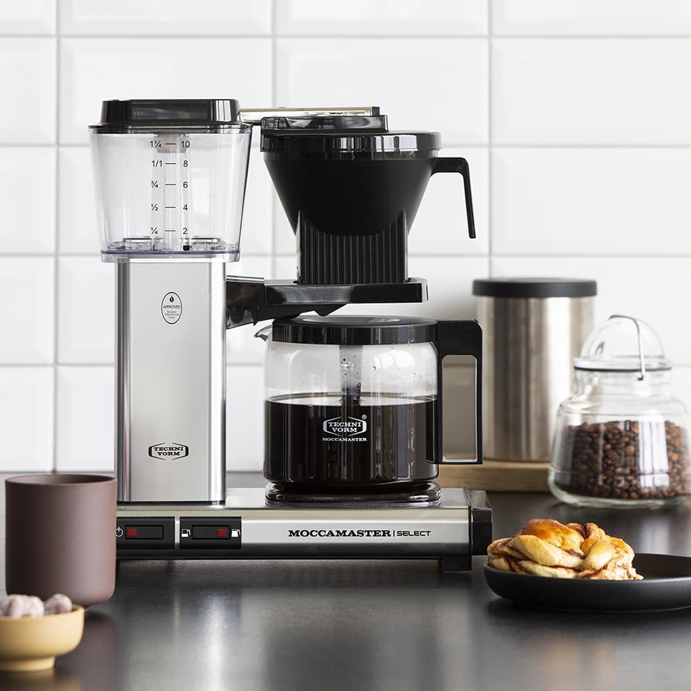 Moccamaster KBG Select, Coffee Machine, Filter Coffee Maker, Polished Silver, UK Plug, 1.25 Liters