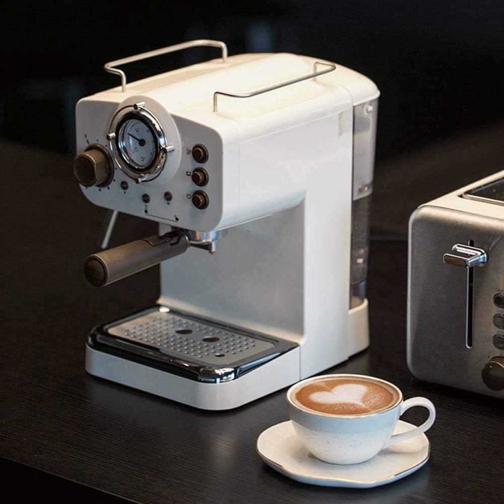 Coffee Machine Semi Aautomatic Espresso Machine 15Bar Coffee Maker Italian Double Temperature Control Steam Type Milk Foamer Retro White Coffee Machines Home Kitchen