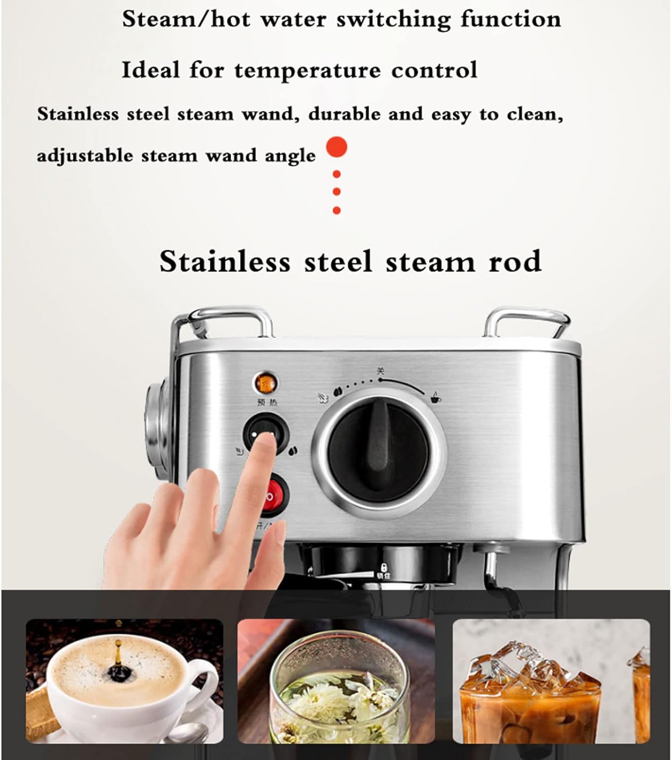 Fully Automatic Espresso Machine milk froth coffee machine, 19Bar pressure, suitable for cappuccino mocha latte