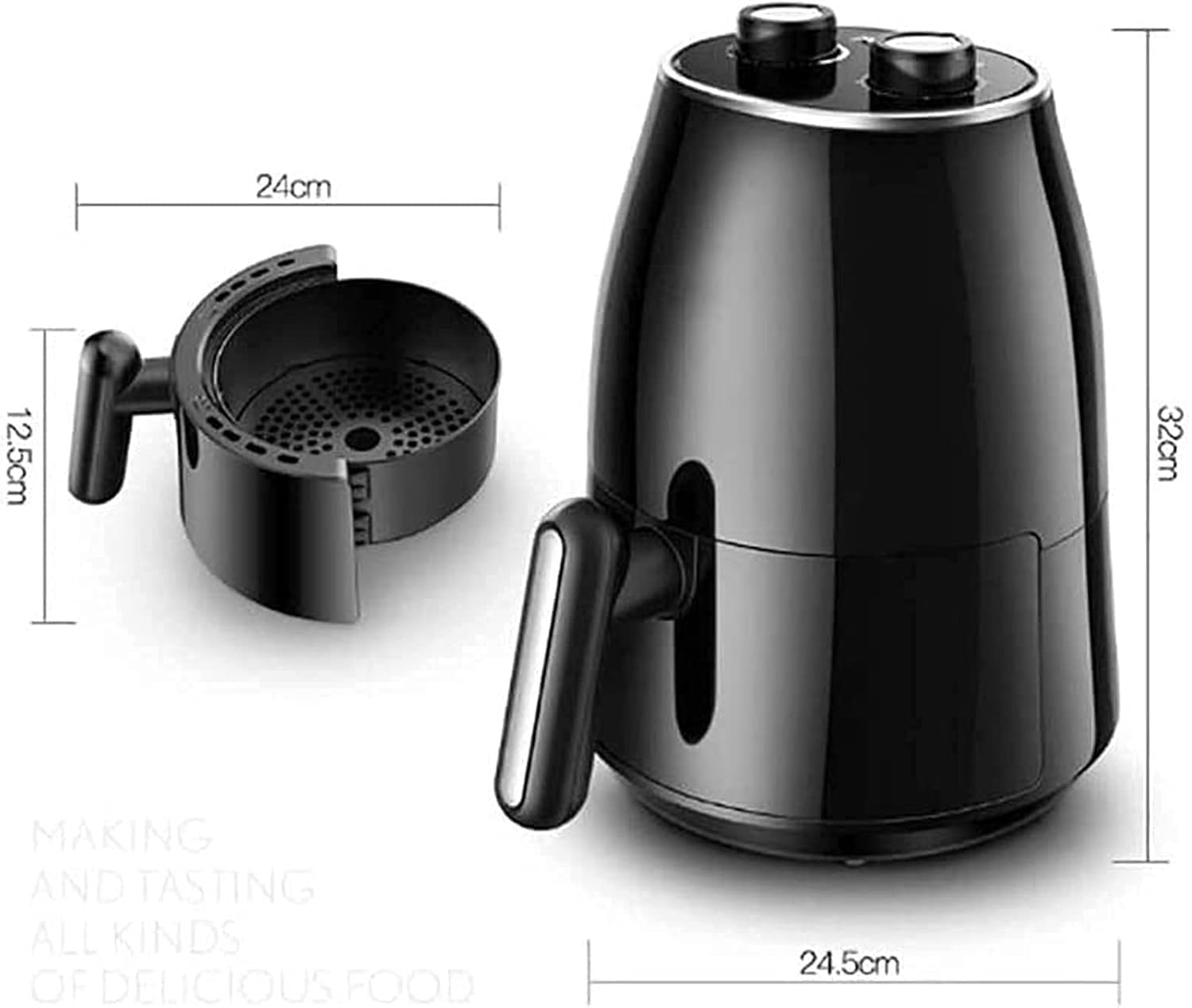 Air Fryer for Home Use 1.5L Electric Deep Fryer Air Fryer Timer Temperature Control Power Air Fryer Eletric Householdy Kitchen Cooking Tools