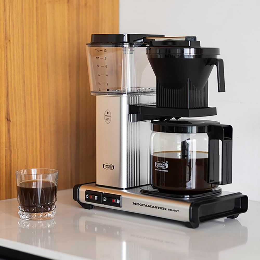 Moccamaster KBG Select, Coffee Machine, Filter Coffee Maker, Polished Silver, UK Plug, 1.25 Liters