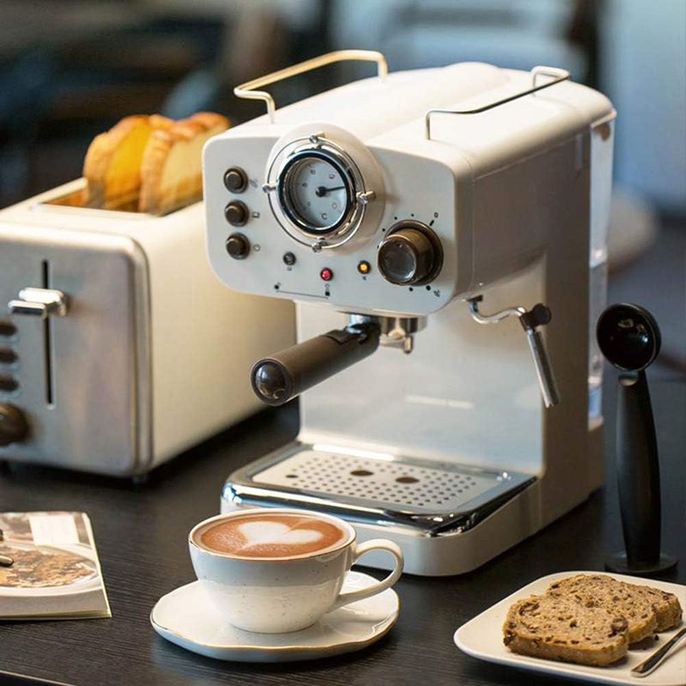 Coffee Machine Semi Aautomatic Espresso Machine 15Bar Coffee Maker Italian Double Temperature Control Steam Type Milk Foamer Retro White Coffee Machines Home Kitchen