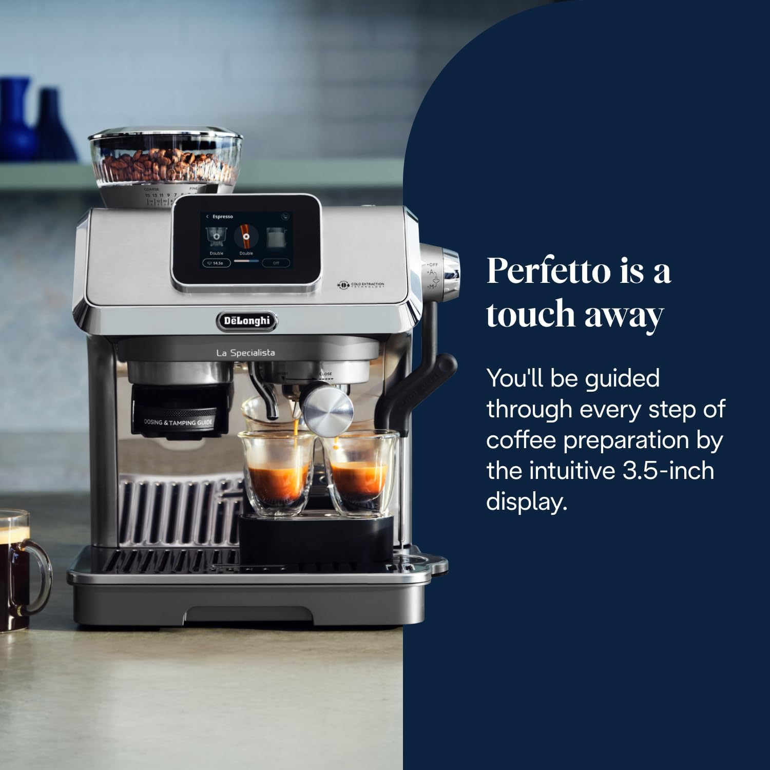 De'Longhi La Specialista Touch EC9455.M, Espresso Coffee Machine with Coffee Grinder, Cold Brew Function, Automatic or Manual Milk Frothing, Intuitive Touch Control, Includes Welcome Set, Metal