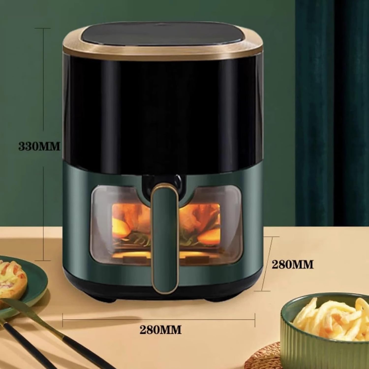 Air fryer household 12L large capacity visual multifunction oven, touch screen, removable basket, maximum temperature 200 ° C