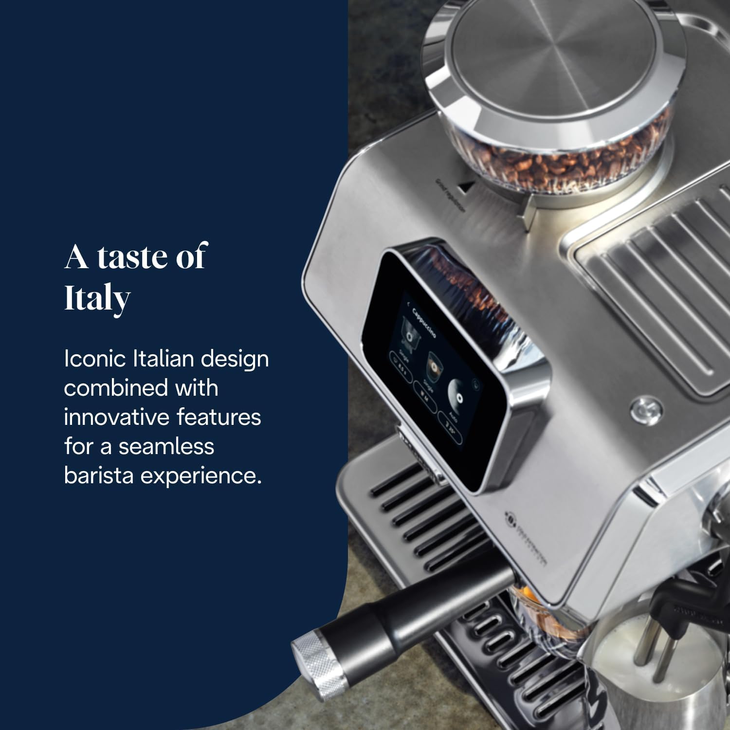 De'Longhi La Specialista Touch EC9455.M, Espresso Coffee Machine with Coffee Grinder, Cold Brew Function, Automatic or Manual Milk Frothing, Intuitive Touch Control, Includes Welcome Set, Metal