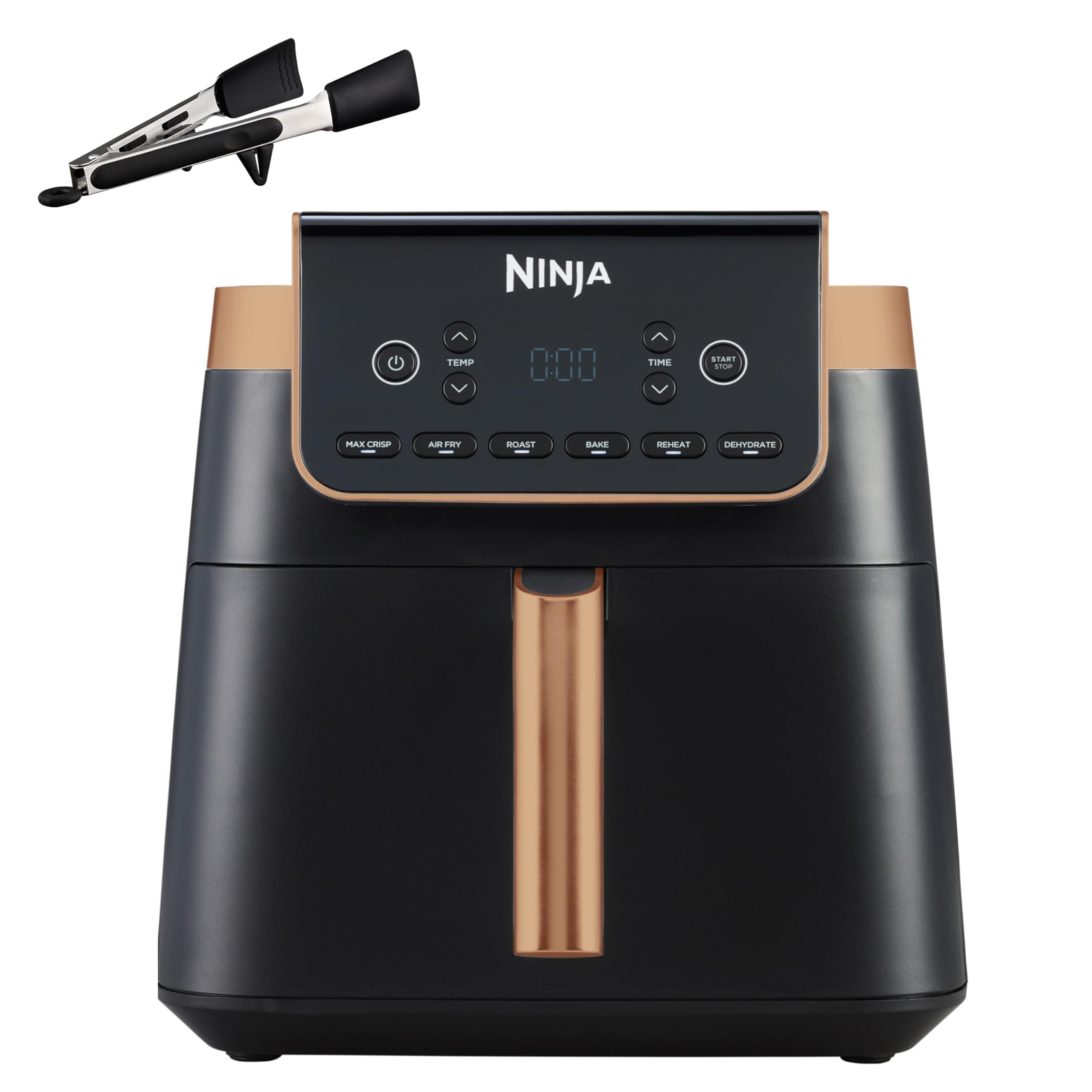 Ninja Air Fryer, 3.8L, 4-in-1, Uses No Oil, Air Fry, Roast, Reheat, Dehydrate, Non-Stick, Dishwasher Safe Basket, Cooks 2-4 Portions, Digital, Grey & Black, AF100UK