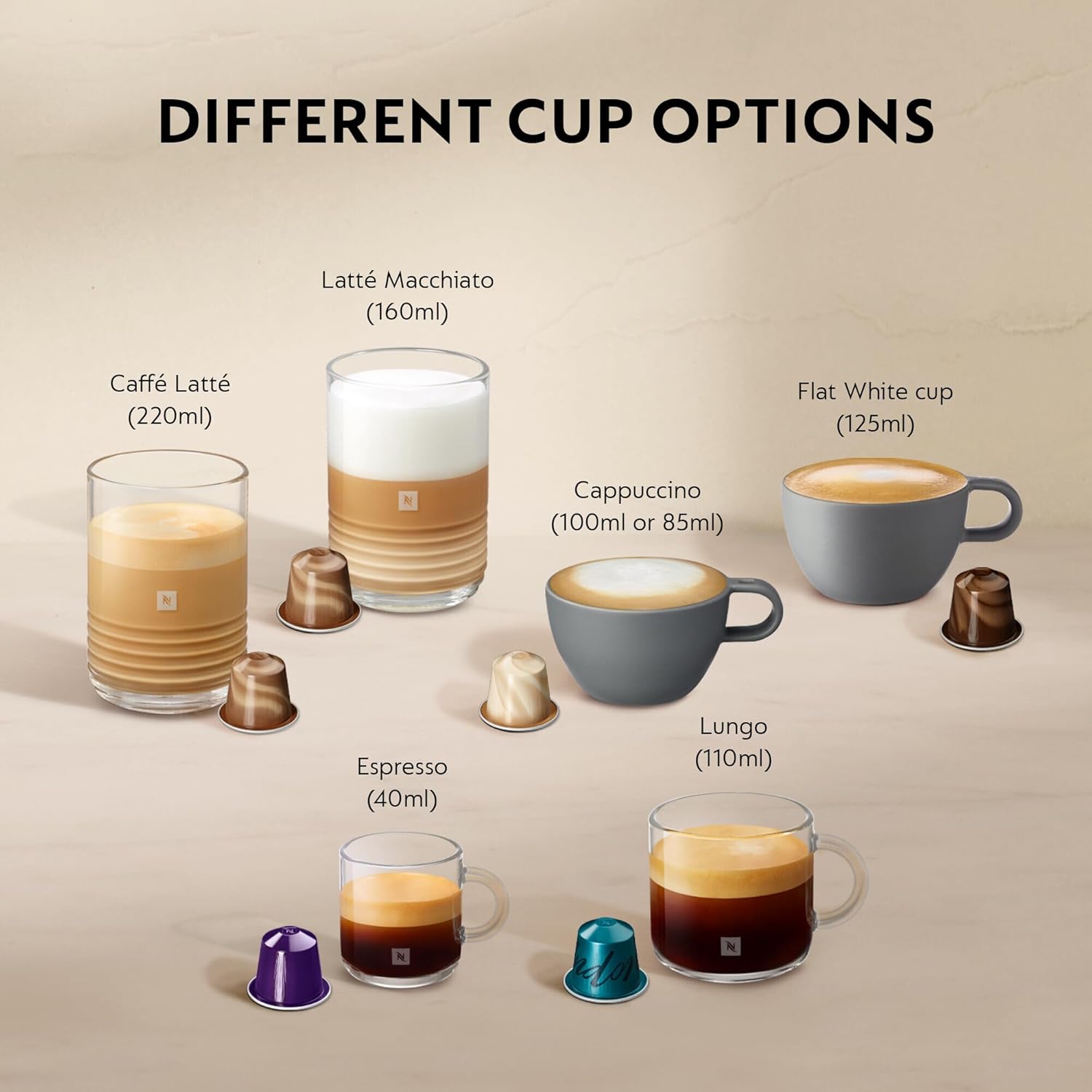 Nespresso Gran Lattissima Coffee Machine by De'Longhi for Original Coffee Pods, Latte, Cappuccino, Integrated Milk Frother, Starter Capsule Set Included, EN640.B, Black