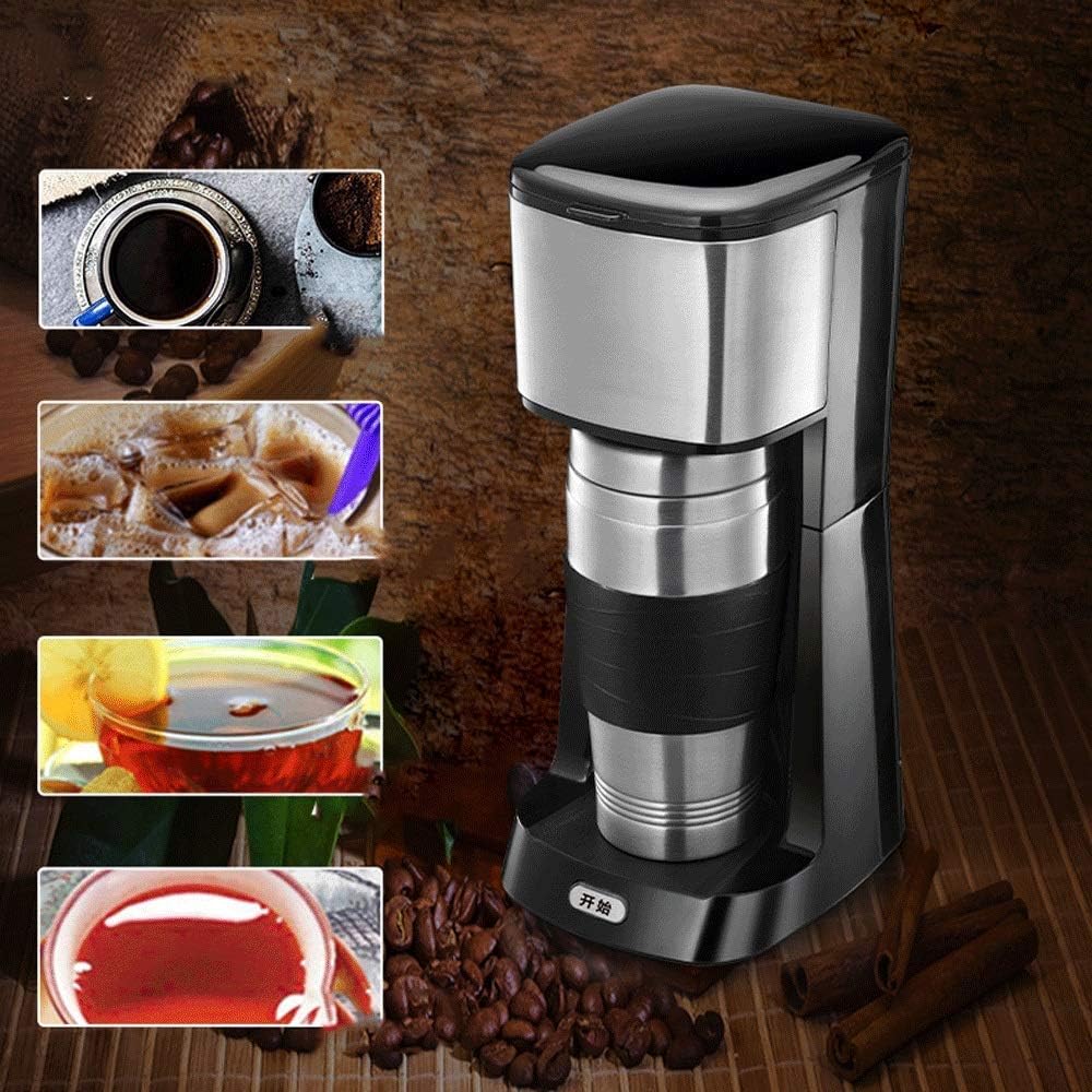 Coffee Machine Coffee Machine, Compact Coffee Machine,Coffee Machine and Other Automatic Drinks-Black,650 W,Boil-Dry Protection, Anti-Drip Function,Automatic Turn-Off Feature