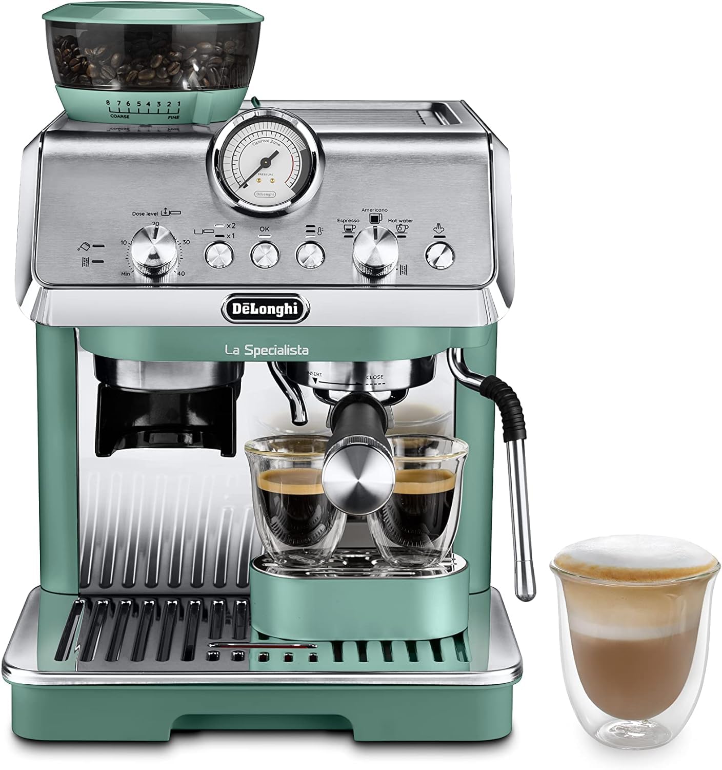 De'Longhi La Specialista Touch EC9455.M, Espresso Coffee Machine with Coffee Grinder, Cold Brew Function, Automatic or Manual Milk Frothing, Intuitive Touch Control, Includes Welcome Set, Metal