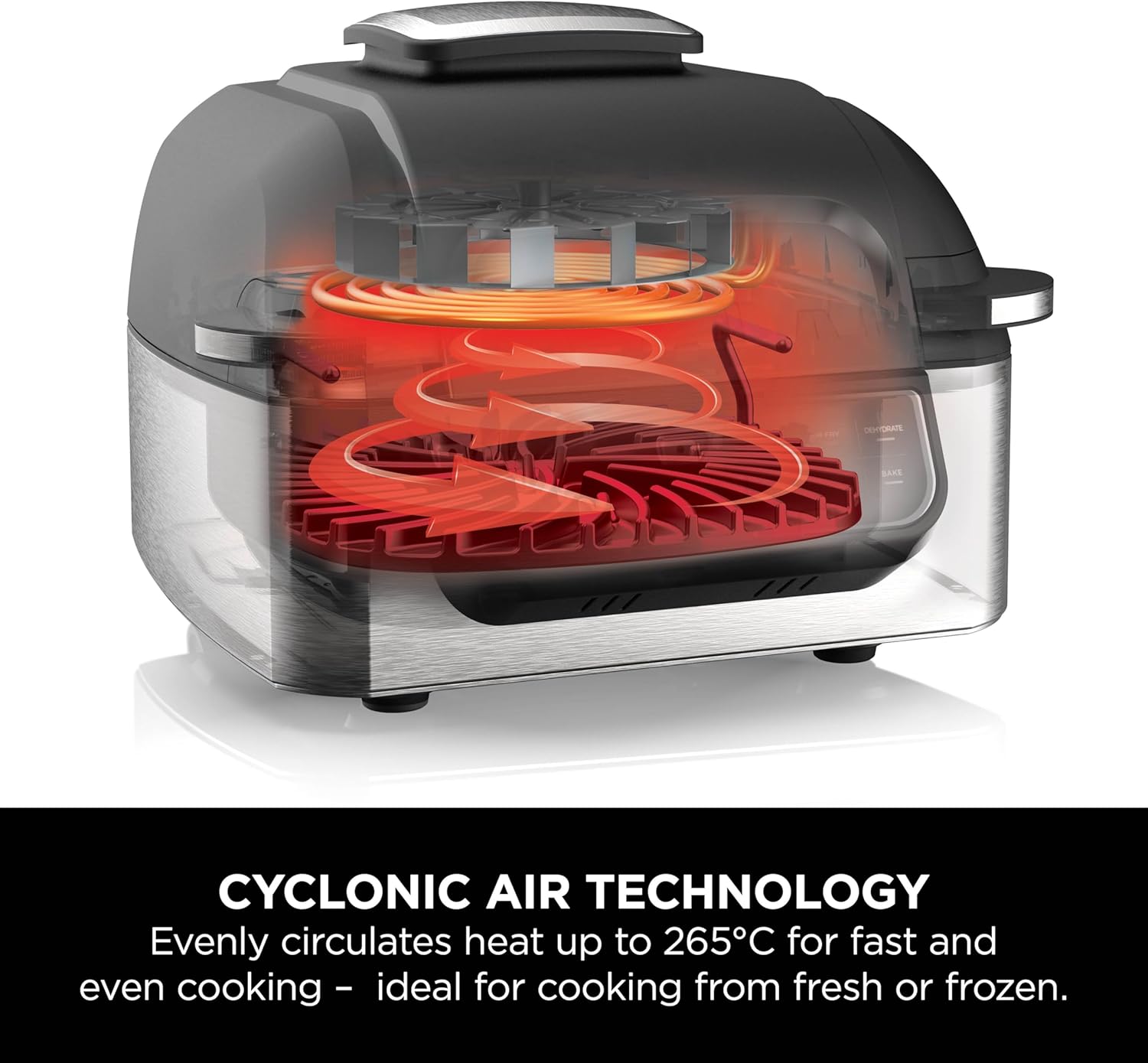 Ninja Foodi Health Grill & Air Fryer 5.7L with Cyclonic Air Technology, 5-in-1, Air Fry, Grill, Bake, Roast, Dehydrate, Dishwasher Safe Parts, Cleaning Brush, Black/Silver AG301UK