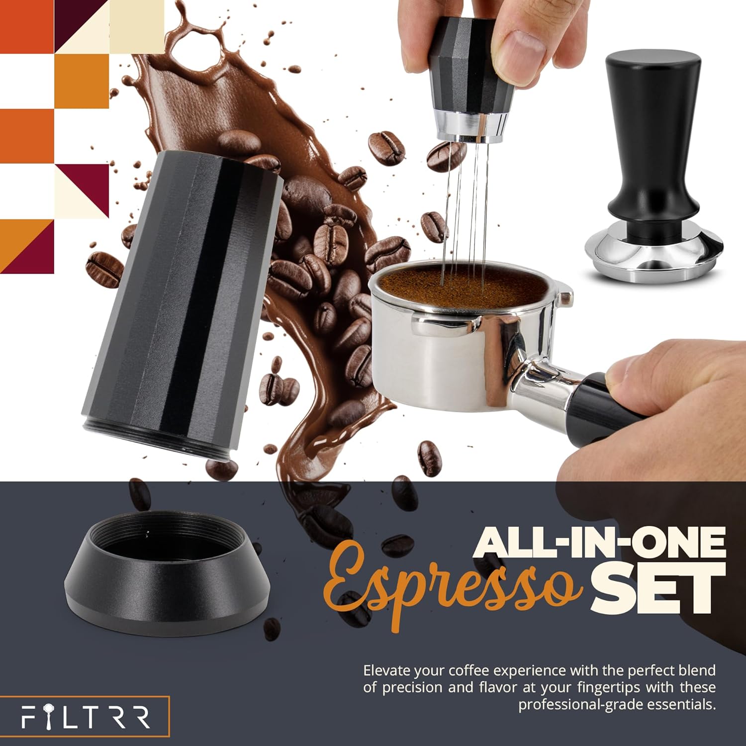 54mm Espresso Kit for Breville Machines - Precision Tamper with Spring, WDT Tool & Aluminum Alloy Accessories - Fits Bambino, Barista Express & Touch