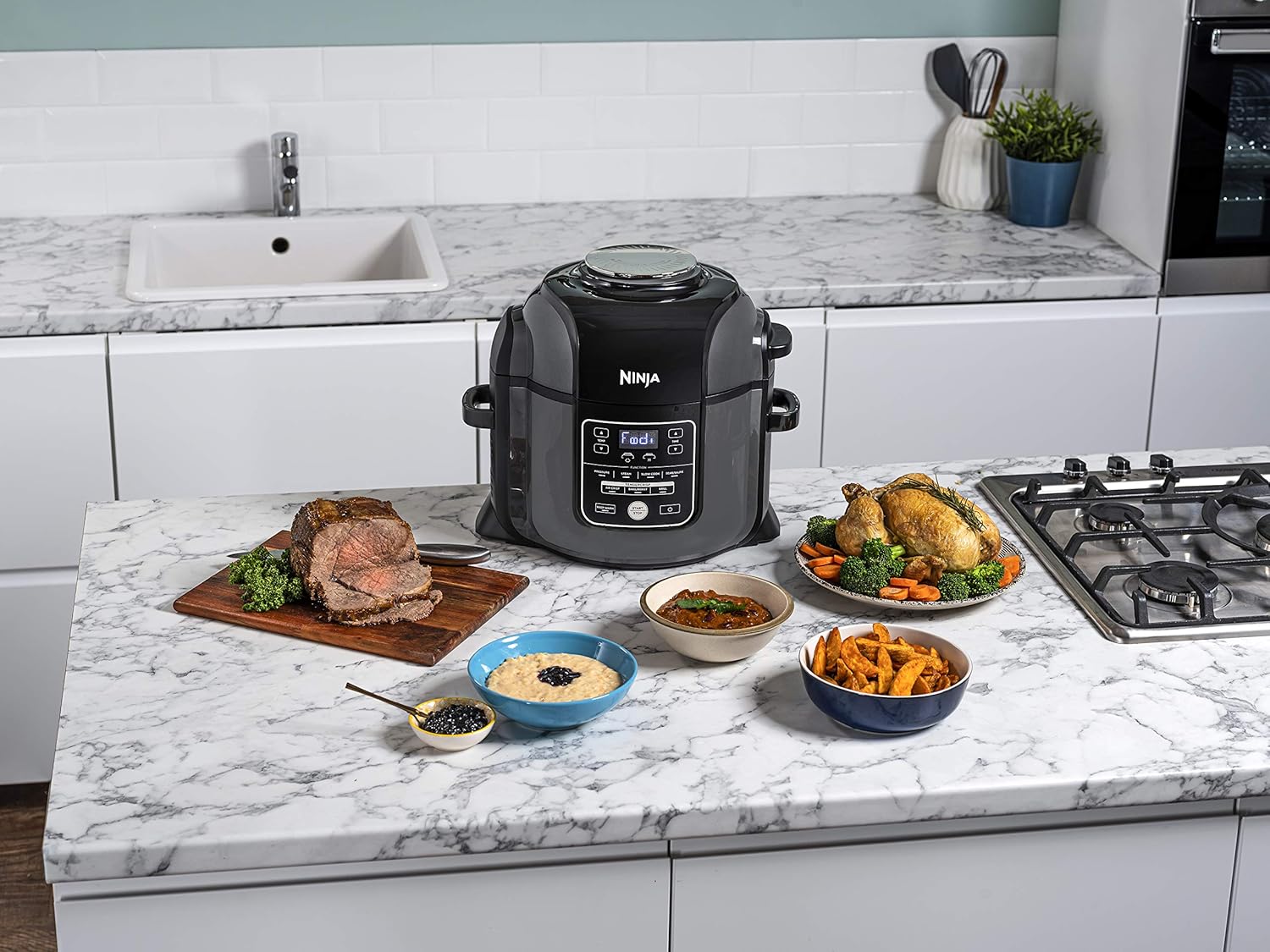 Ninja Foodi MAX Multi-Cooker [OP450UK], 7-in-1, 7.5L, Electric Pressure Cooker and Air Fryer, Grey and Black